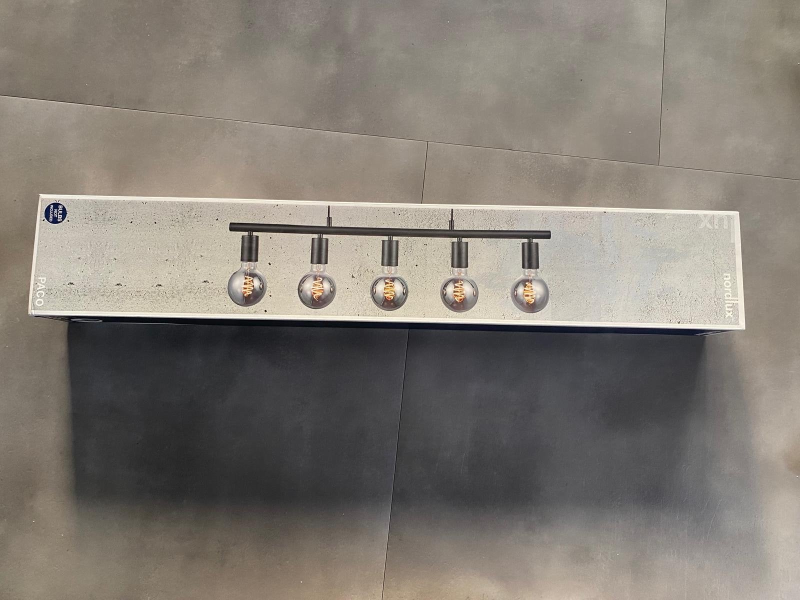 Nordlux Paco 5-lichts plafondlamp - Zwart, E27 fitting, Ophalen, Nieuw, Metaal, E27 (groot)