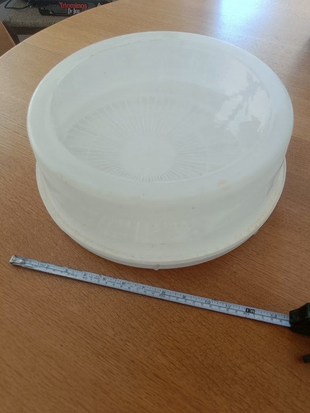 taart bewaar doos groot diameter 34 cm, Gebruikt, Kerkweg 24, Kunststof, Ophalen of Verzenden