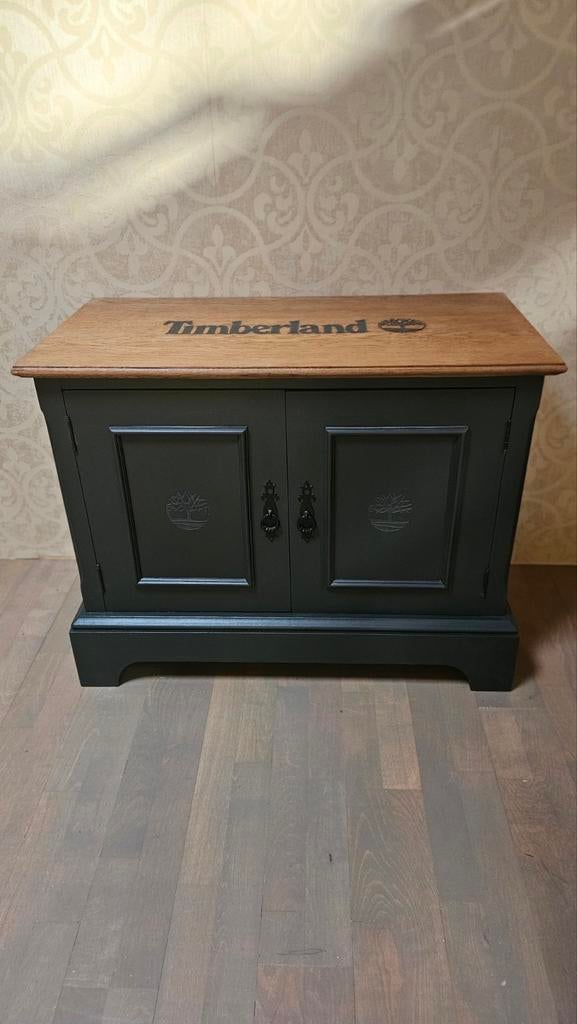 Eiken schoenenkast halkast Timberland logo, Ophalen, Nieuw, Landelijk
