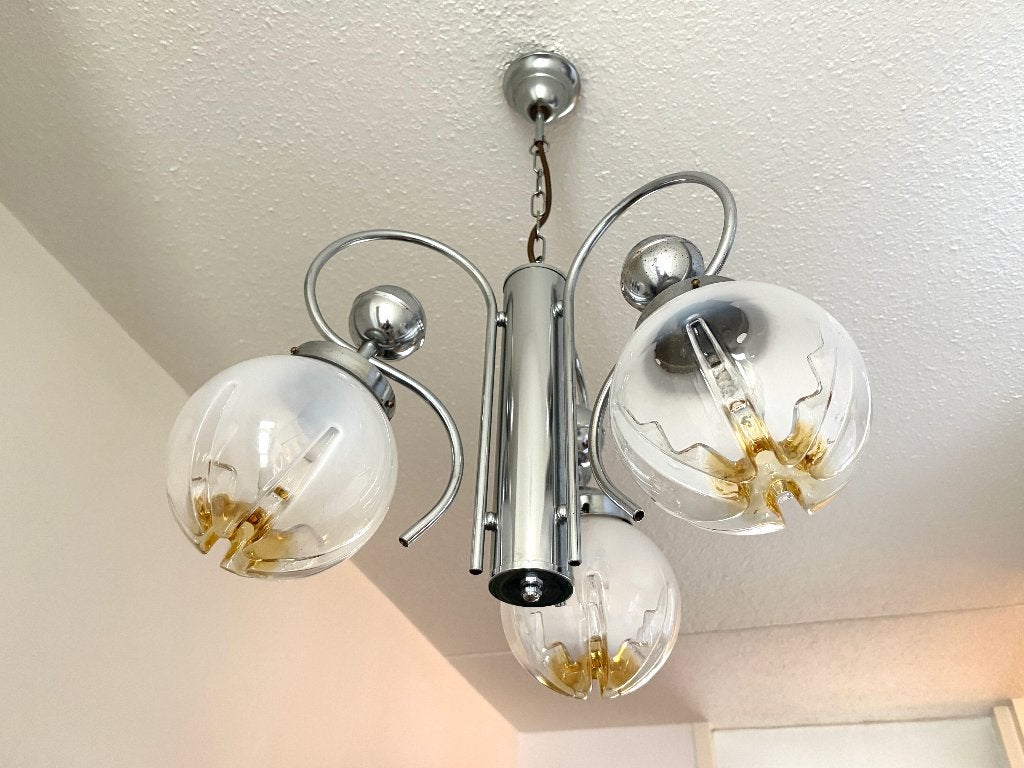Mazzega Murano kroonluchter 70’s, Huis en Inrichting, Lampen | Kroonluchters, Ophalen of Verzenden, Gebruikt, Glas, Midcentury Modern