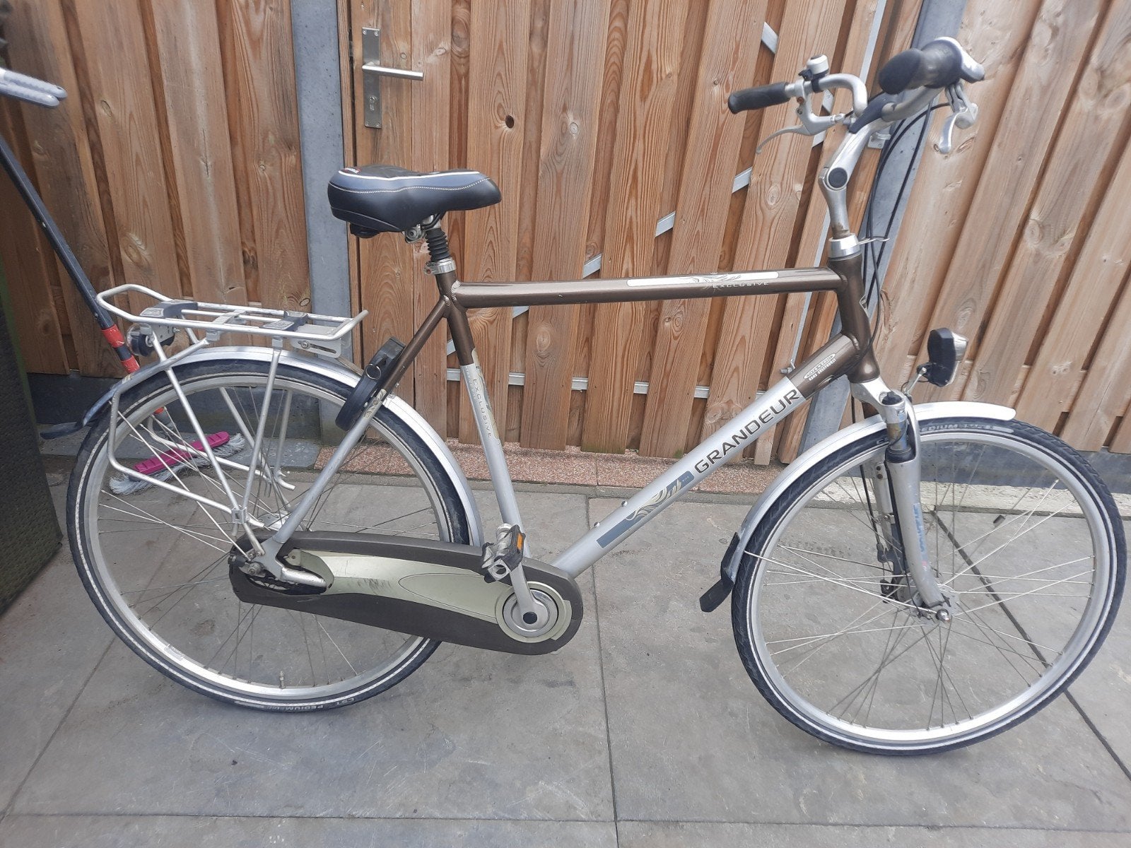 Herenfiets met hoog framemaat 61 cm 28 inch 7 versnellingen, Fietsen en Brommers, Gebruikt, Versnellingen, 61 tot 65 cm, Trommelrem