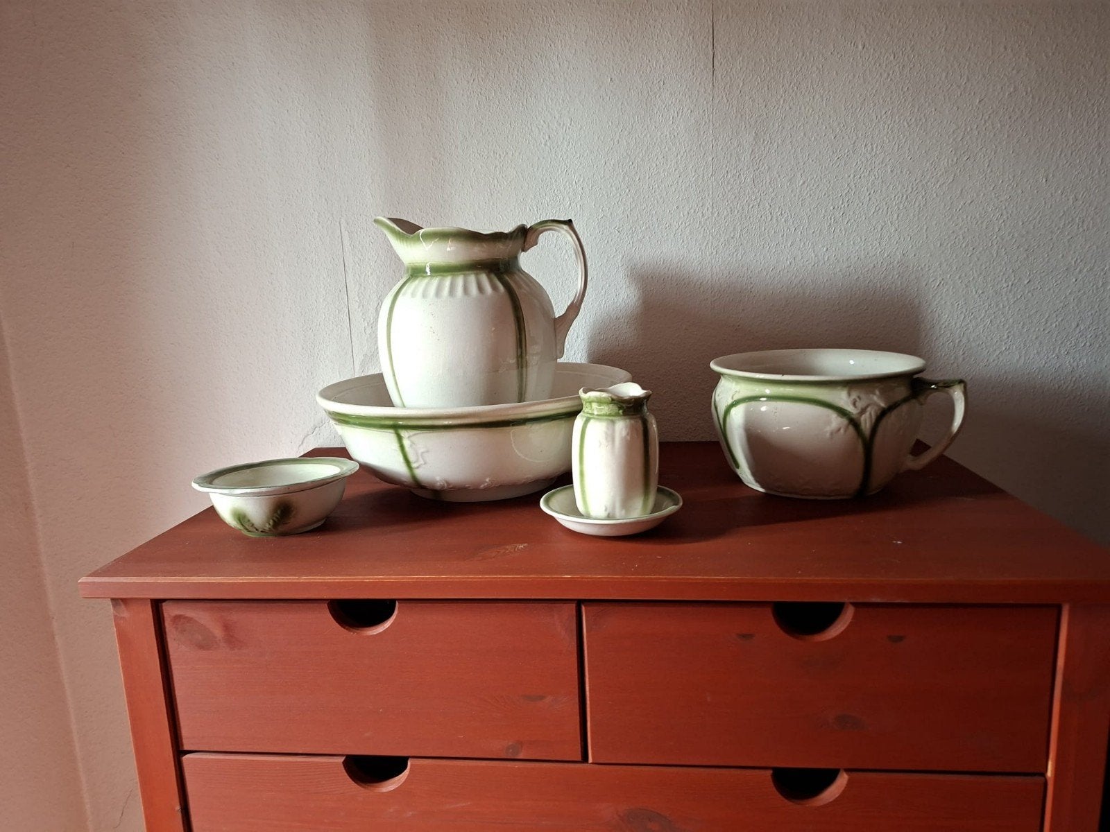 Te koop: antiek brocante wasstel Jugendstil., Ophalen
