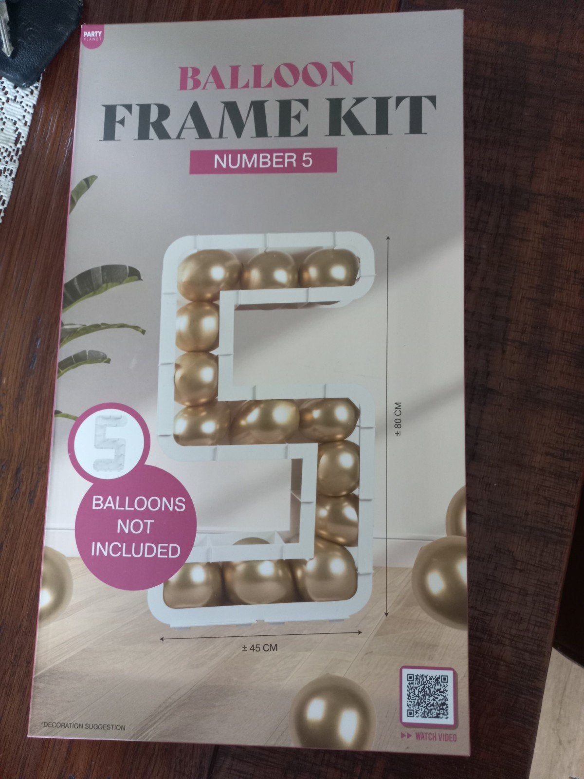 Ballon Frame Kit Cijfer 5 - Nieuw in verpakking, Ophalen of Verzenden, Nieuw, Feestartikel, Verjaardag