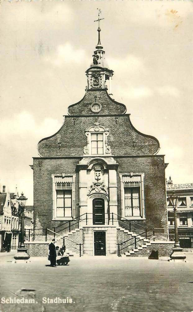 304-045-025 Schiedam Stadhuis, Verzenden, Voor 1920, Zuid-Holland