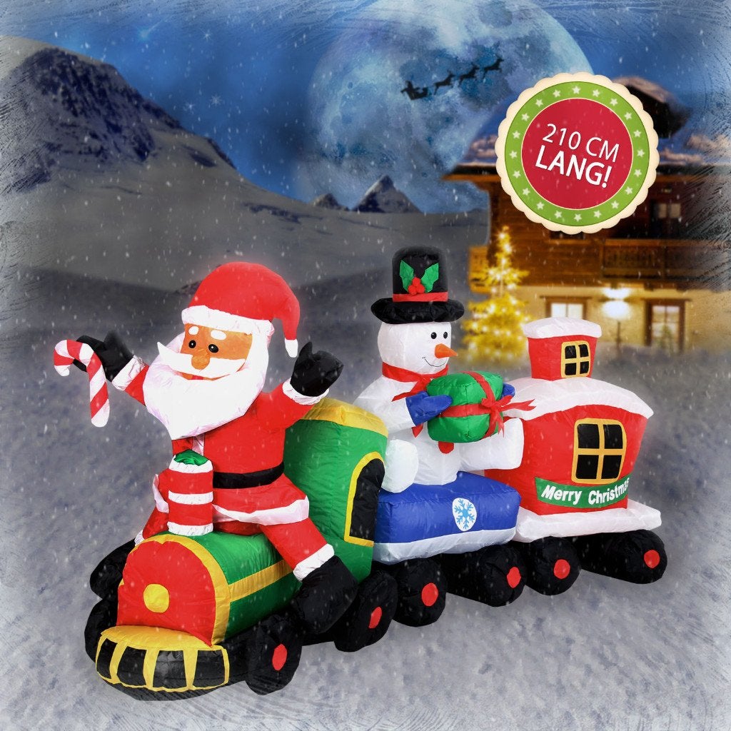 Opblaasbare Trein Incl.Kerstman & Sneeuwman Met Verlichting, Ophalen of Verzenden, Nieuw