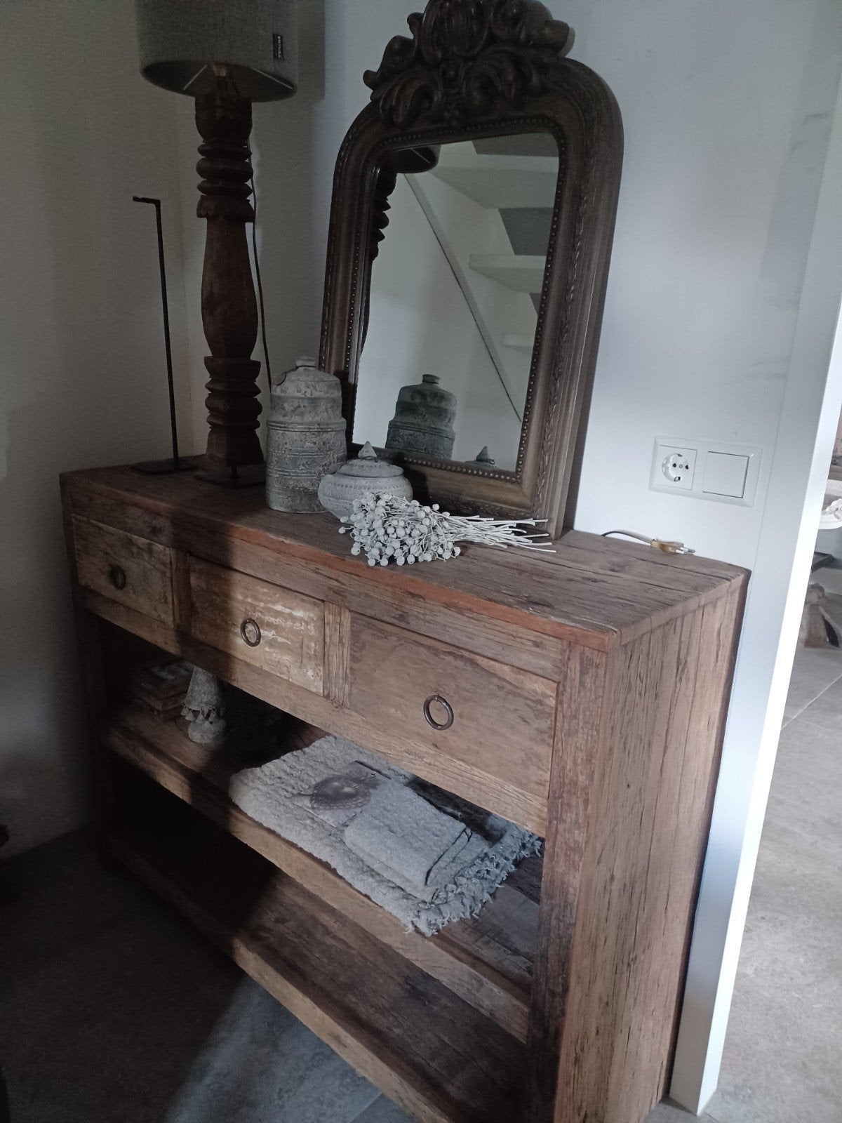 side tabel, Huis en Inrichting, Tafels | Sidetables, Ophalen, 100 tot 150 cm, Sober landelijk, Zo goed als nieuw