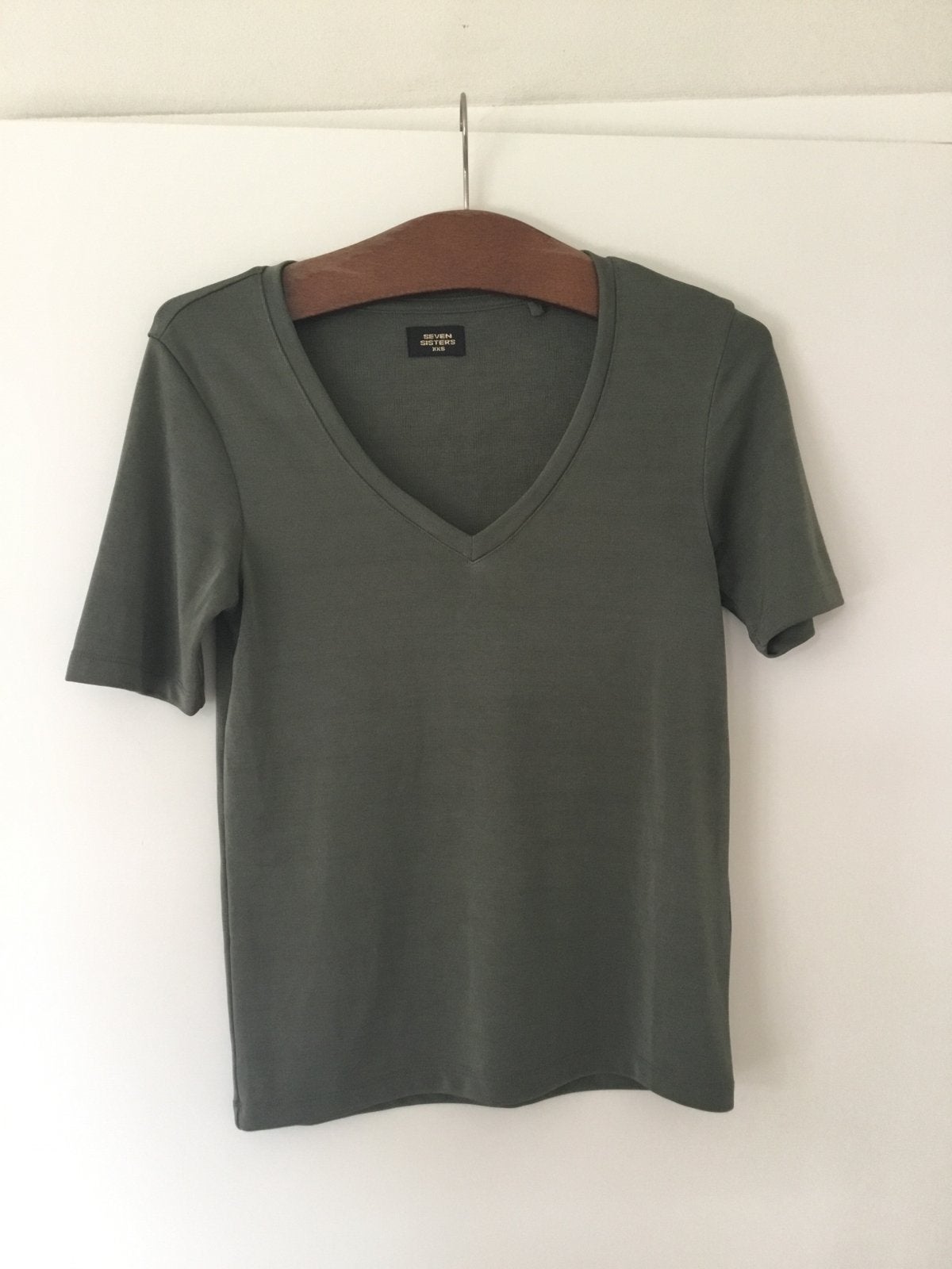 Groen glanzend shirt Seven Sisters XXS, Ophalen of Verzenden, Korte mouw, Maat 34 (XS) of kleiner, Gedragen