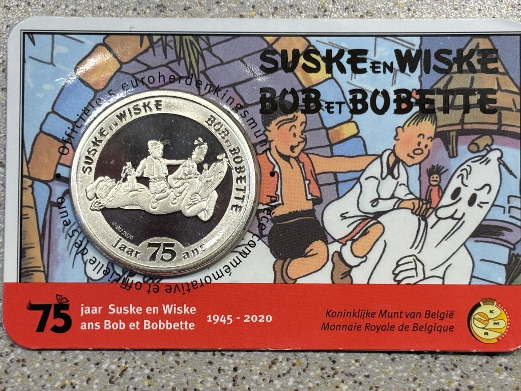 5 euro 75 jaar Suske&wiske coincard Belgie 2020, Ophalen of Verzenden, Vóór koninkrijk, Euro's, Setje