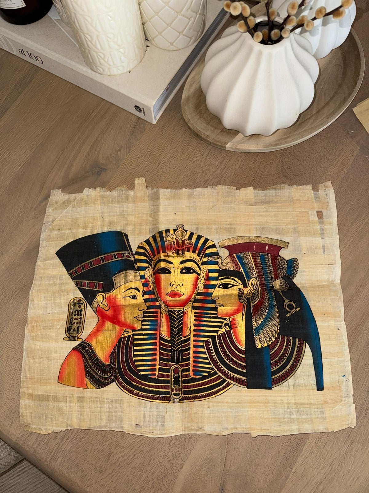 Egyptische papyrus kunstwerken – set van 3, Ophalen of Verzenden