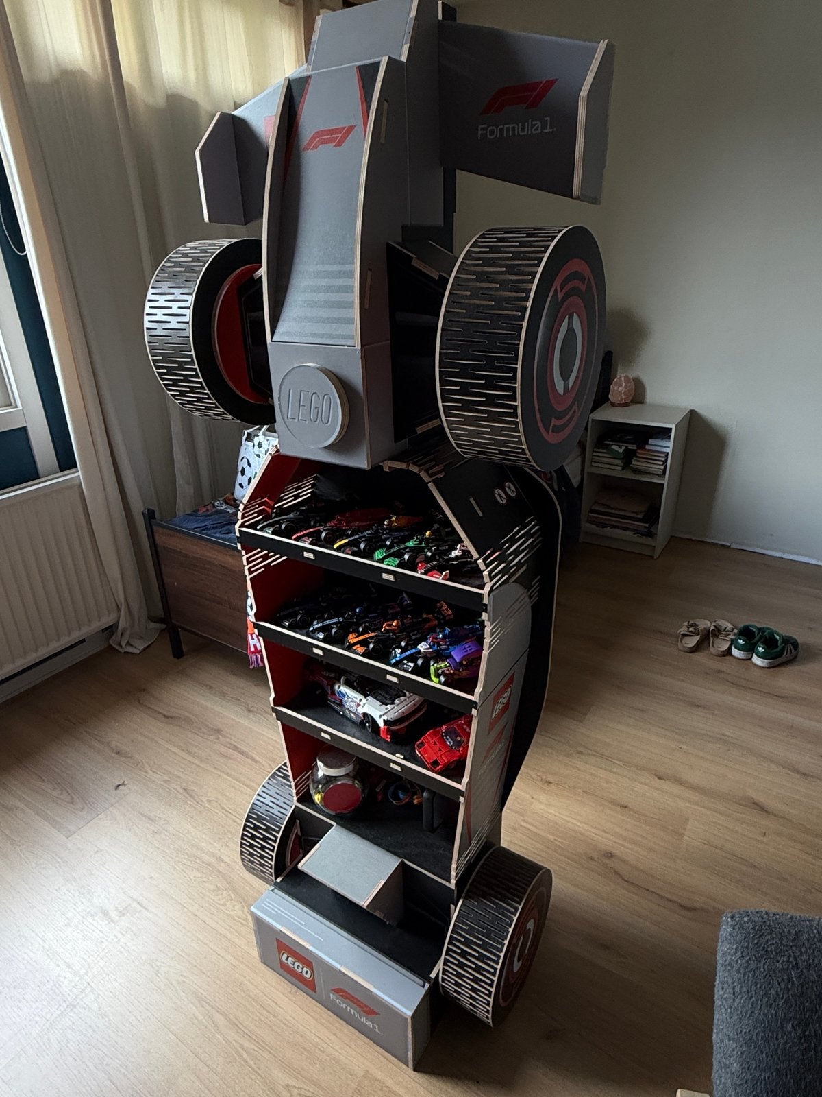 Grote en unieke LEGO Formule 1 display kast, Ophalen, Zo goed als nieuw