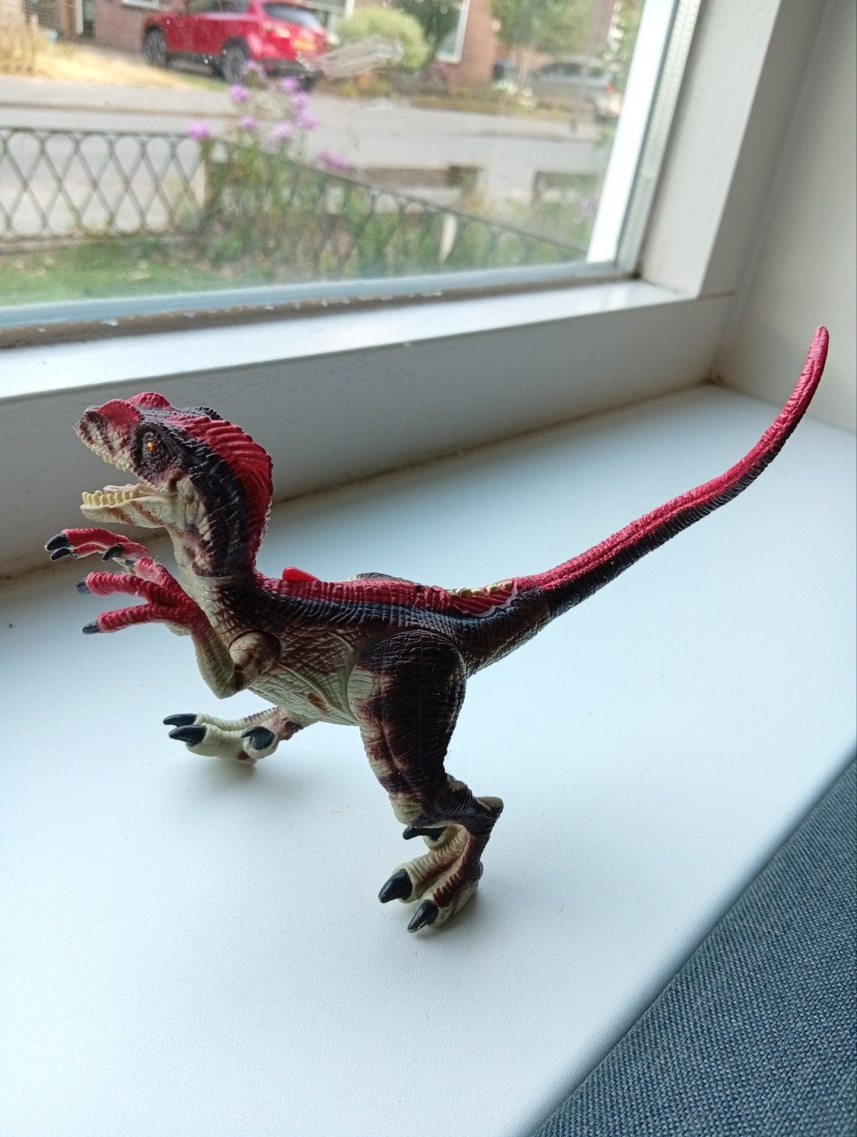 Jurassic Park 3 rack attack figuur velociraptor, Ophalen of Verzenden, Gebruikt