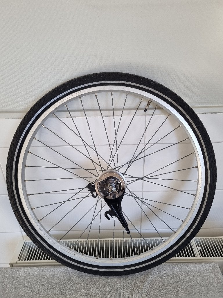 voorwiel 26 inch aluminium velg shimano nexus rollerbrake, Fietsen en Brommers, Ophalen, Gebruikt, Band, Aluminium