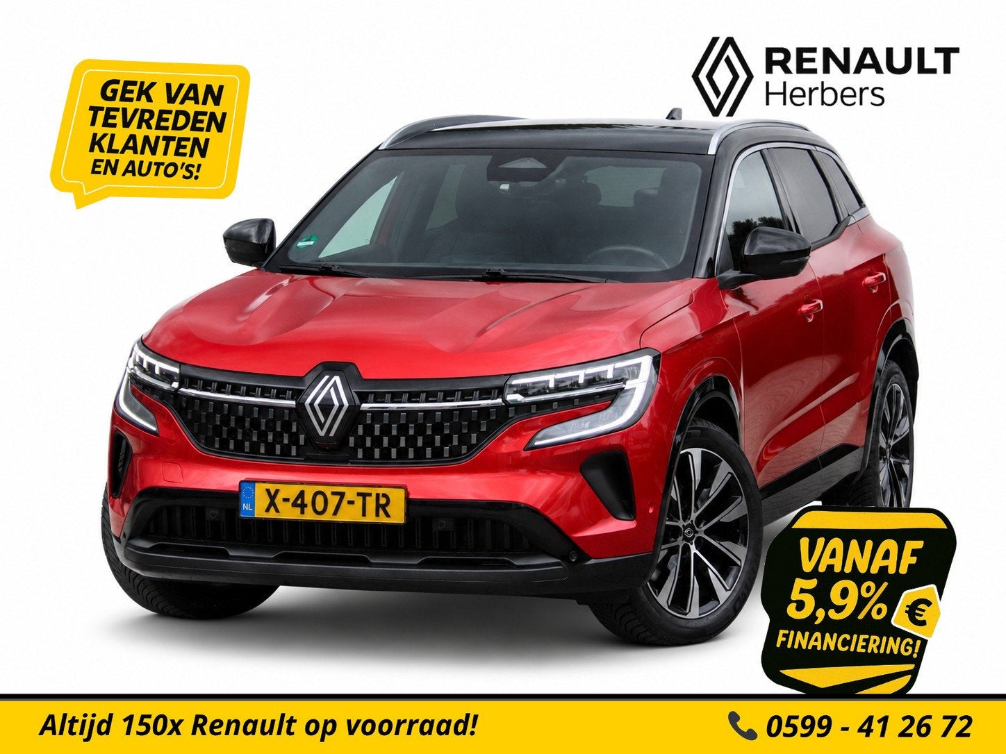 Renault Austral 1.3 mild hybrid 160 X-Tronic techno PANORAMA, Auto's, Euro 6, 4 cilinders, Leder en Stof, Austral