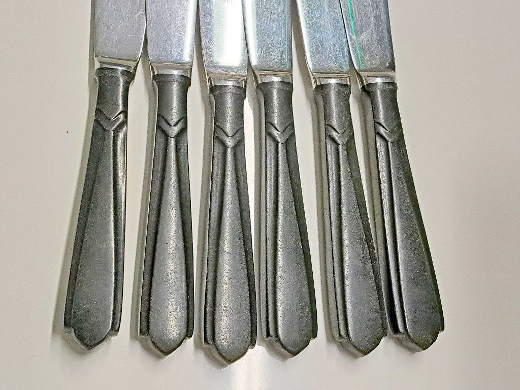 6 x Art Deco Gero Zilmeta model 573  messen met Ebba heft, Ophalen of Verzenden