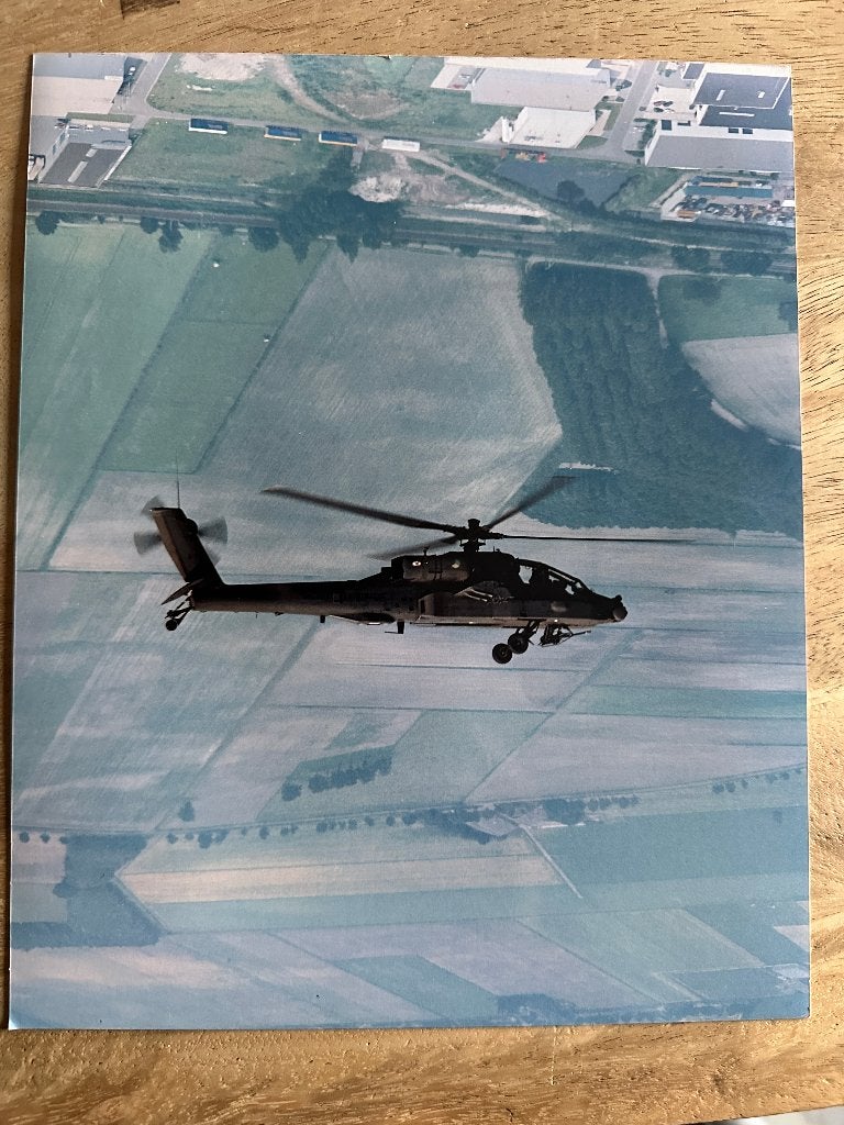 Originele KLu AH-64D Apache luchtfoto 2003, Ophalen of Verzenden, Zo goed als nieuw, Kaart, Foto of Prent