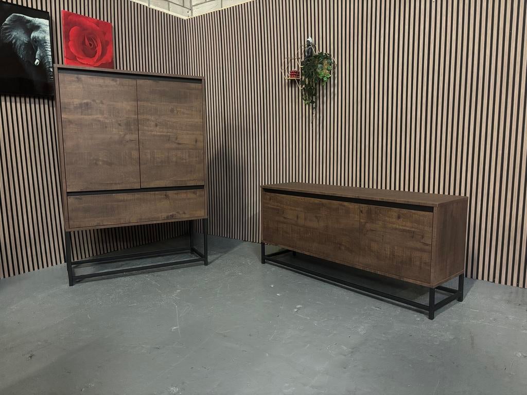 GRATIS LEVERING kastenset industrieel houtlook NIEUW, Ophalen of Verzenden, Nieuw