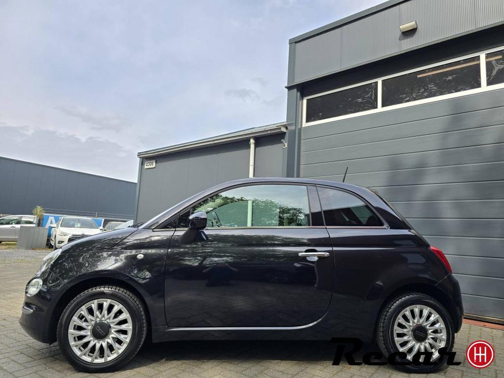Fiat 500 - 1.2 Lounge/Pano/Pdc/Cruise/90Dk/ZeerMooi, Auto's, Gebruikt, 4 cilinders, 840 kg, Zwart