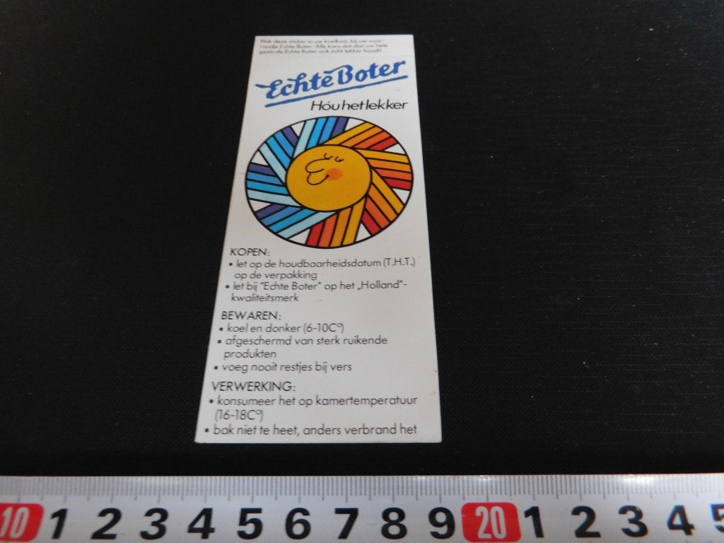 sticker Echte Boter  Hóu het lekker, Ophalen of Verzenden, Zo goed als nieuw