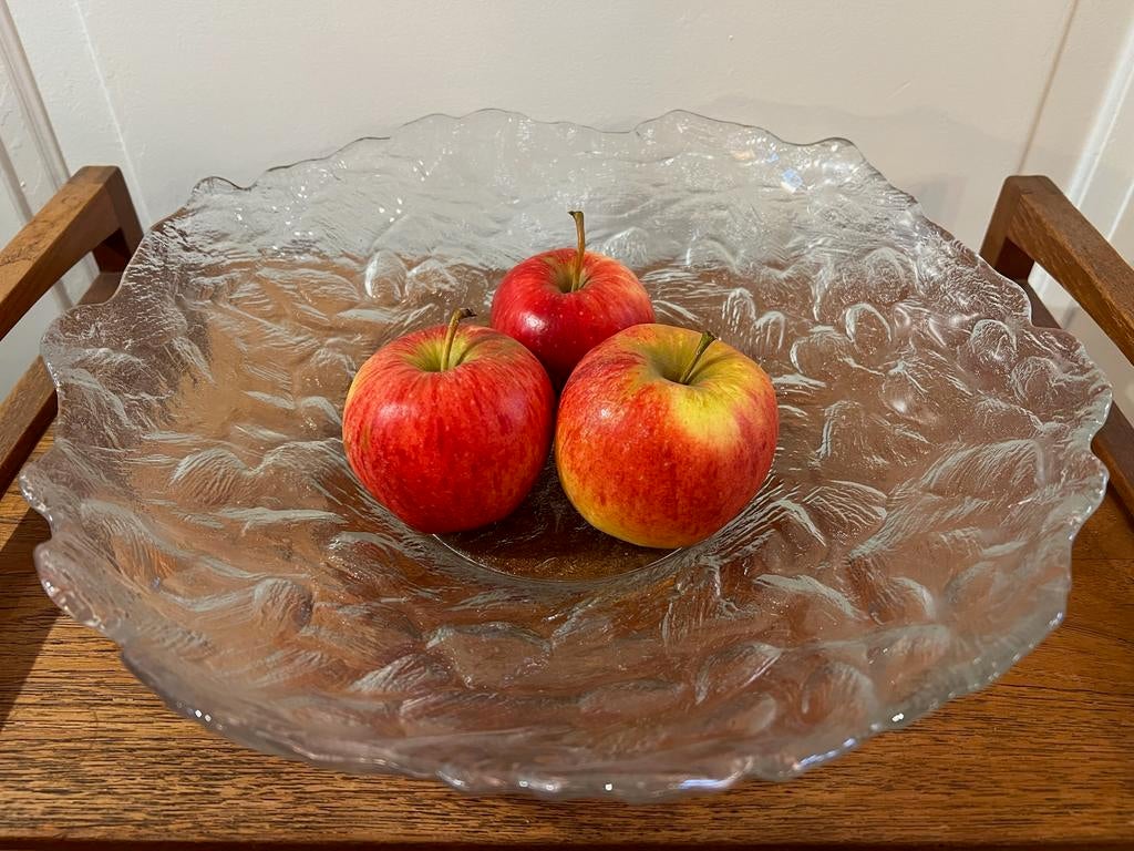Vintage glazen fruitschaal, Ophalen of Verzenden