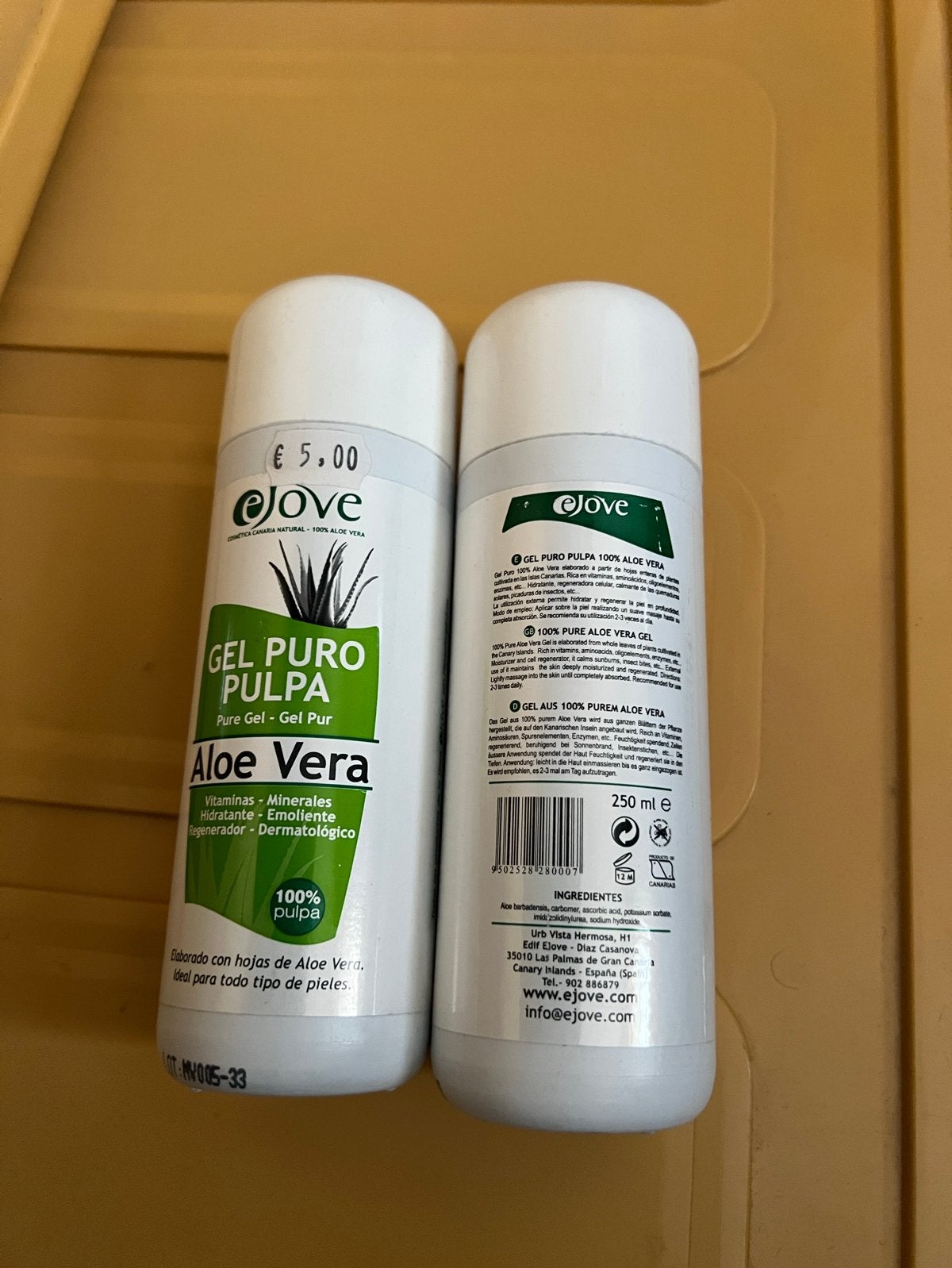 Jove Aloë Vera Gel Puro Pulpa - 250 ml, Ophalen of Verzenden, Nieuw, Bodylotion, Crème of Olie