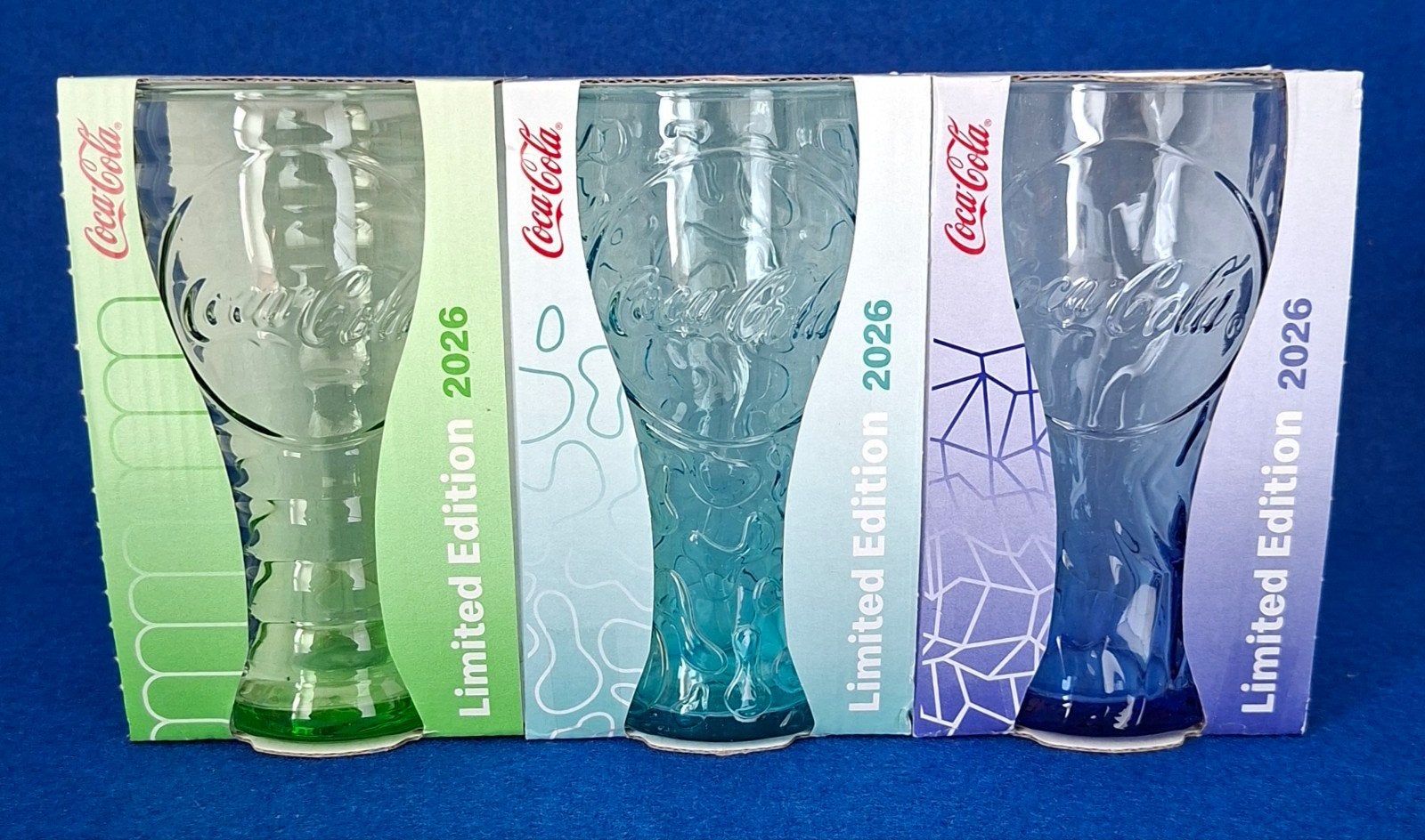 Coca-Cola McDonald's Limited Edition Glazen 2026 - Set van 3, Ophalen of Verzenden, Nieuw, Frisdrankglas