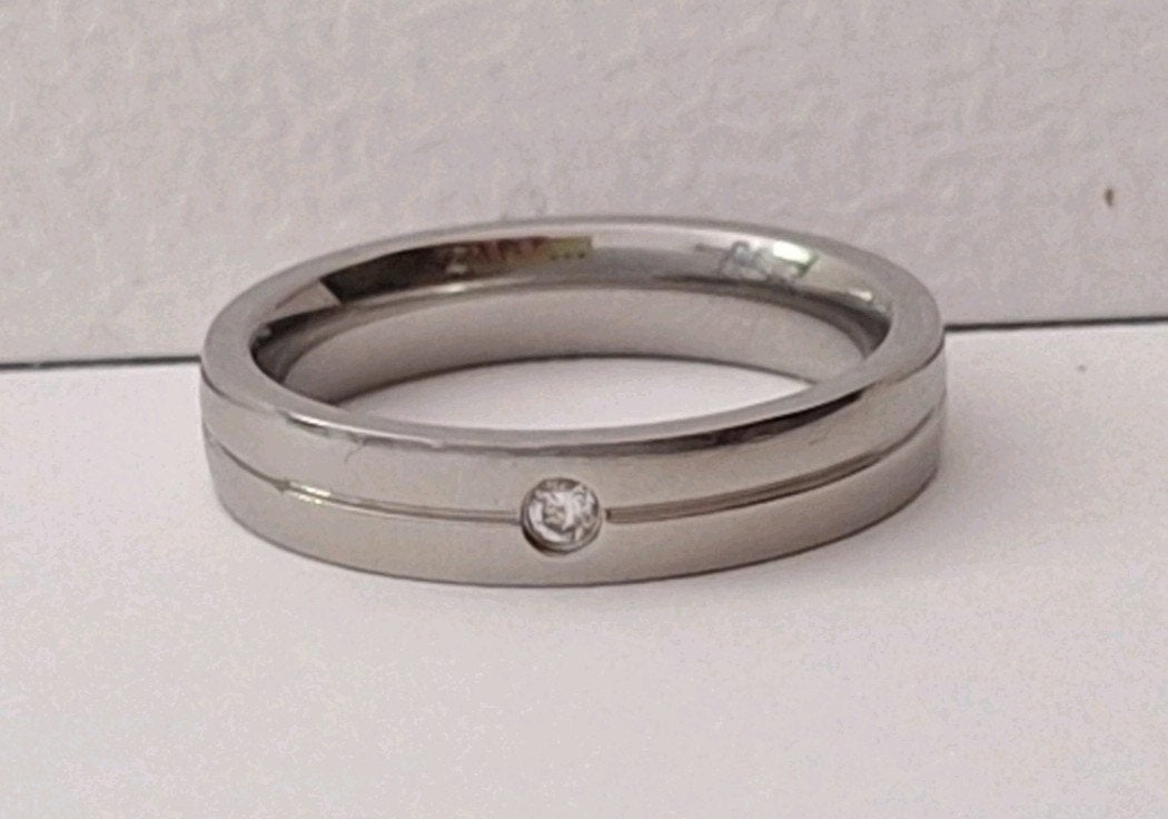 Staal ring relatiering 16.5 juwelier sieraad new ketting 925, IJzer of Staal, Nieuw, Ophalen of Verzenden, Kleiner dan 17