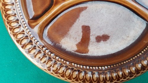 Fondueborden, bruin, Italiaans, in mooie staat, 2 stuks, Ophalen of Verzenden, 'T Olde Gre-j, Info@toldegrej.nl, Endepoelstraat 20f Didam