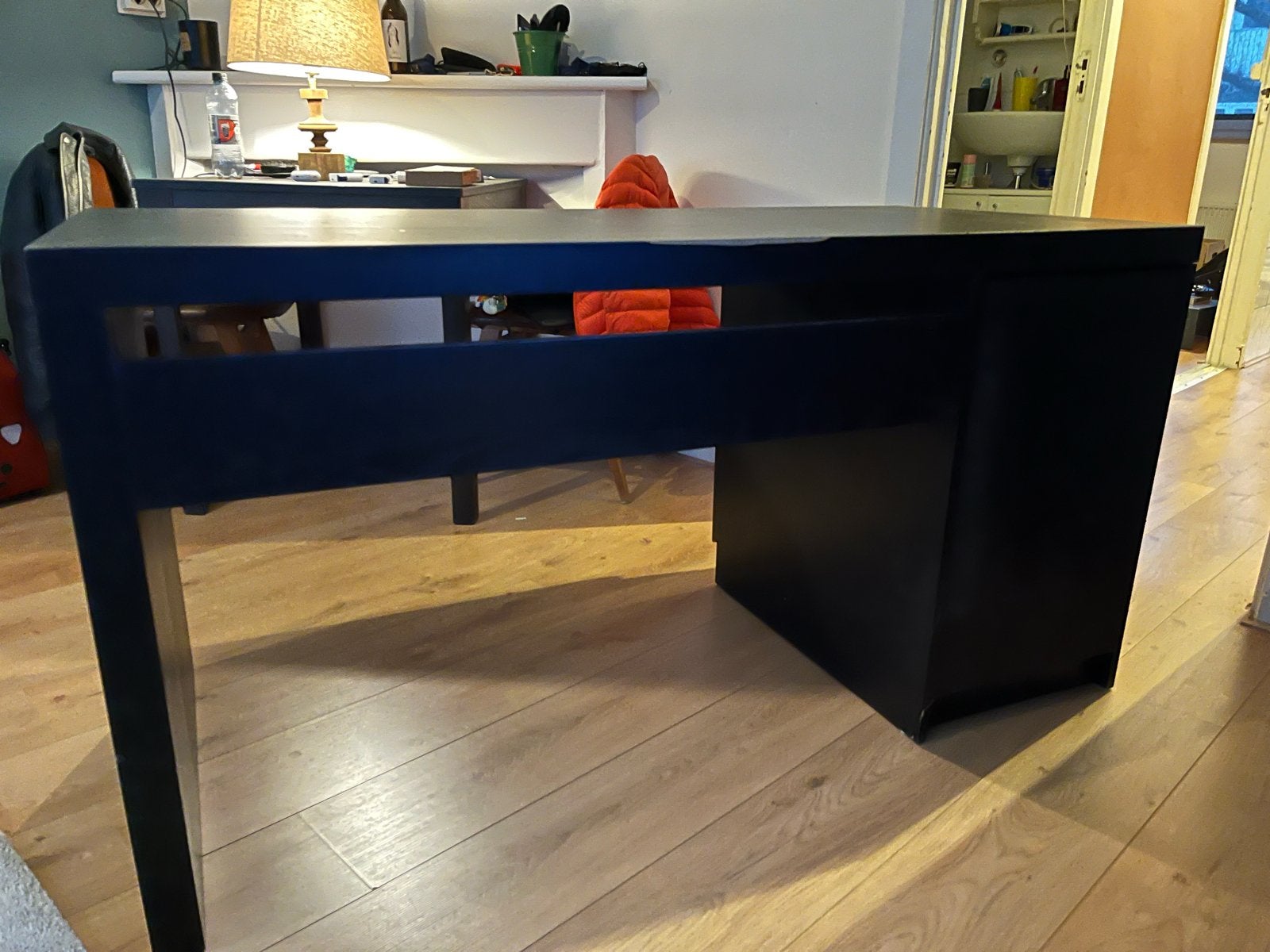 Ikea Malm bureau met bureaustoel, Huis en Inrichting, Ophalen, Zwart, Gebruikt, IKEA