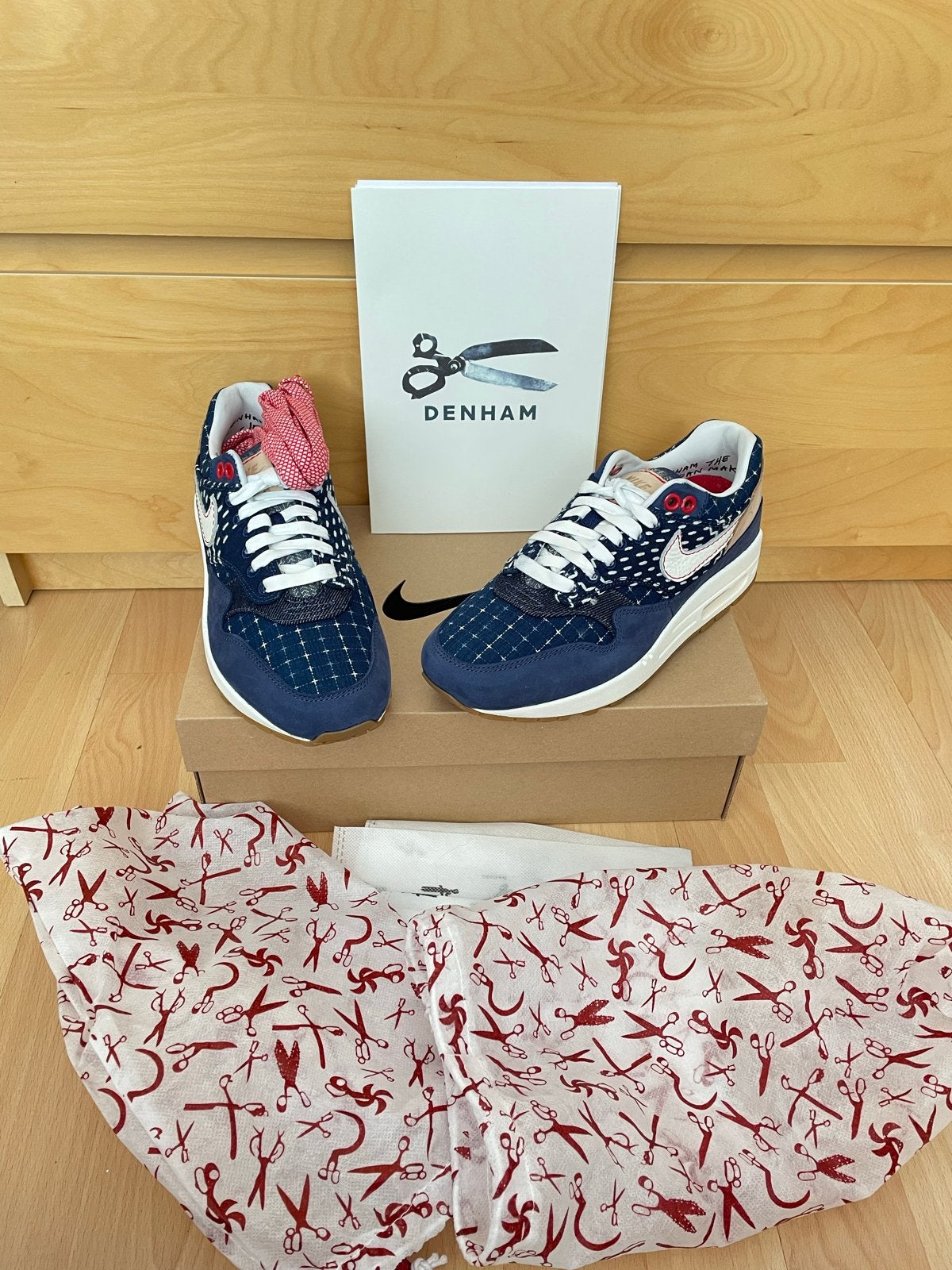 Nieuwe Nike Air Max 1 Denham - Maat 37,5, Ophalen of Verzenden, Nieuw, Blauw, Sneakers of Gympen