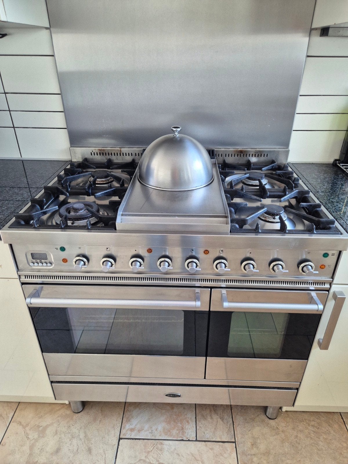 Boretti gasfornuis met 2 ovens en bakplaat., Gebruikt, 60 cm of meer, Ophalen of Verzenden, Gas