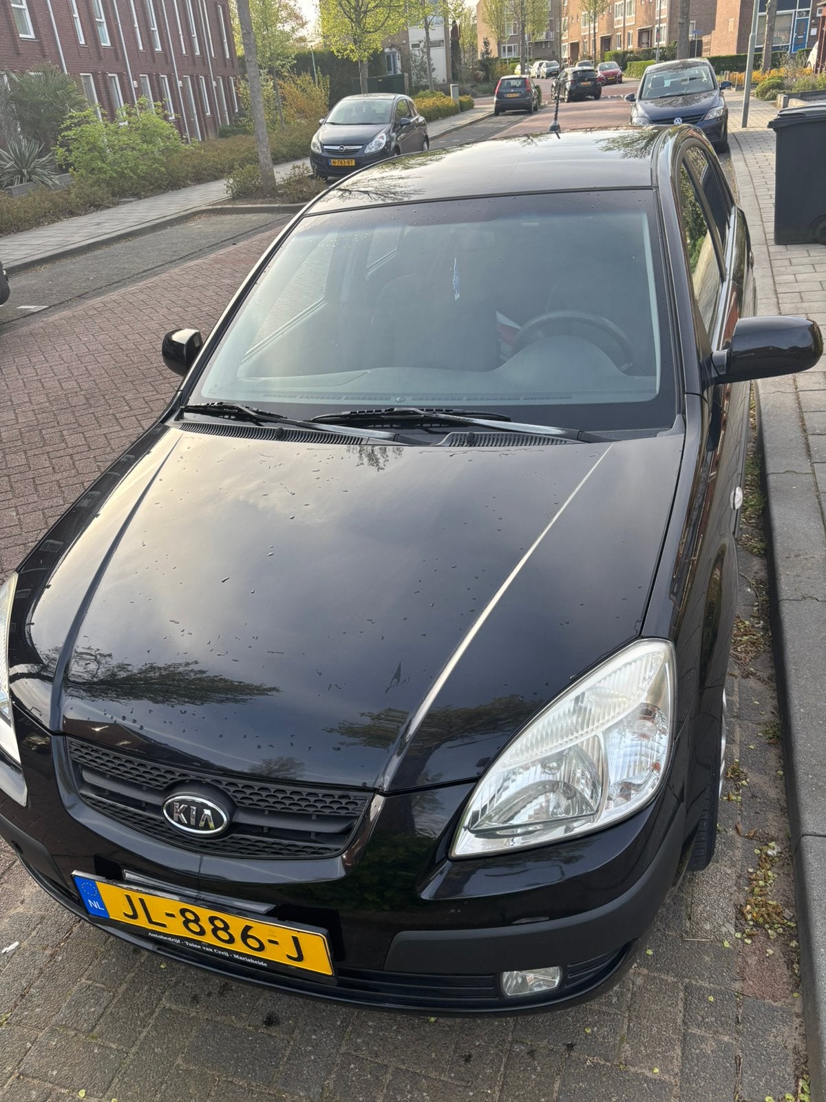 Kia Rio 1.6 HB AUT 2008 Zwart, Auto's, Kia, 15 km/l, USB, 1599 cc, 4 cilinders