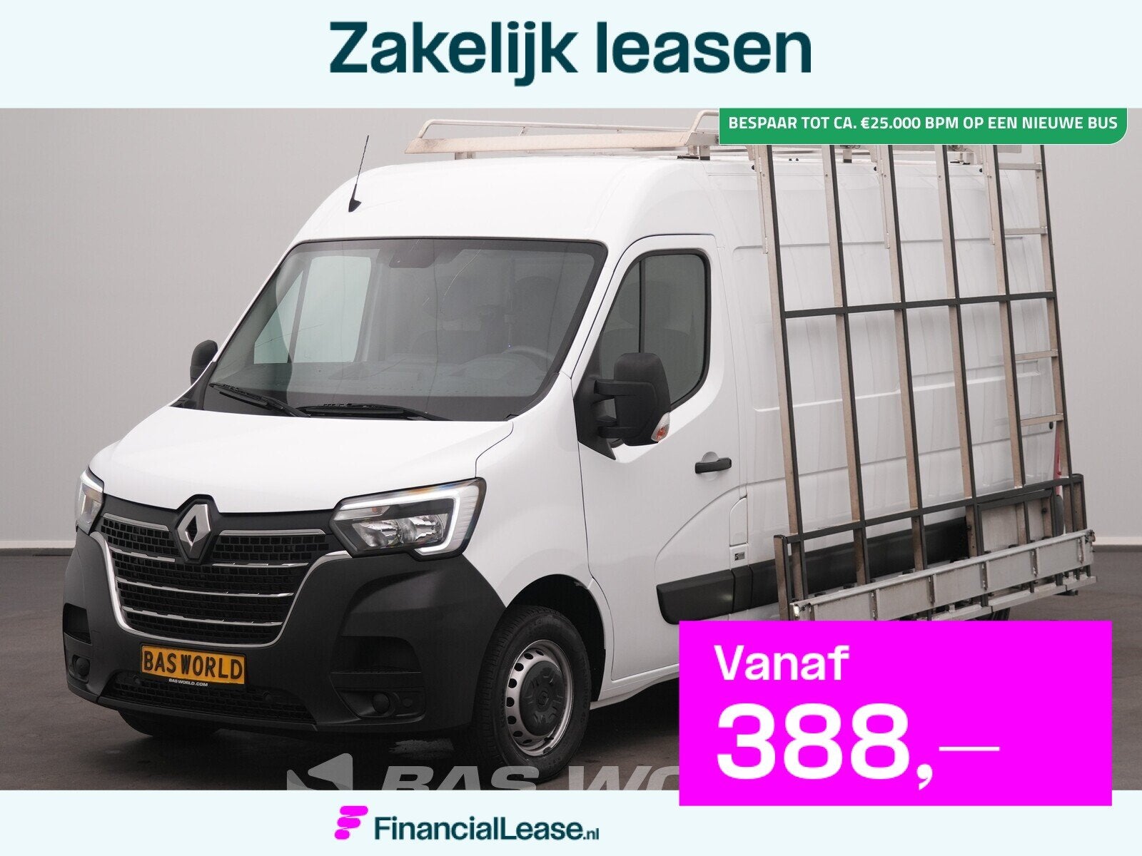 Renault Master 135PK Glasresteel L2H2 Trekhaak Navi Airco Cr, Gebruikt, Euro 6, 4 cilinders, Renault