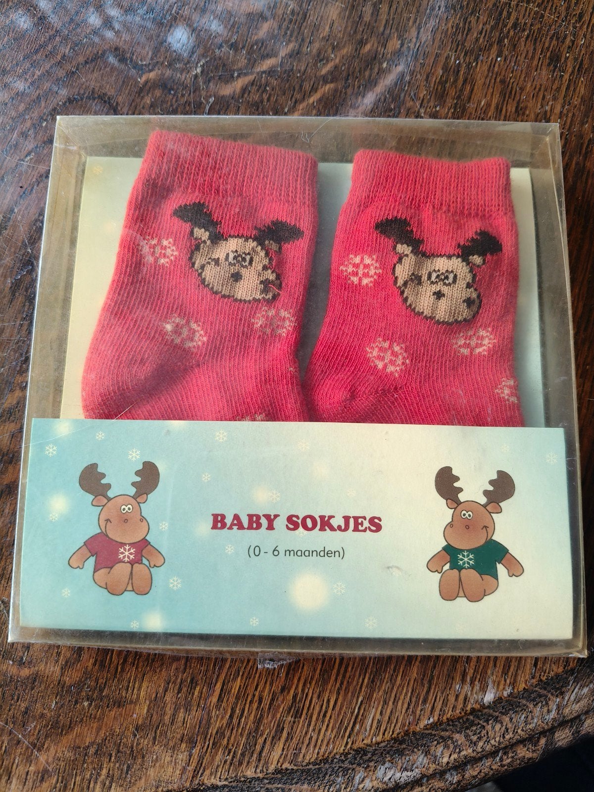 Leuke baby sokjes met rendier (0-6 maanden), Ophalen of Verzenden, Nieuw, Jongetje of Meisje, Sokjes