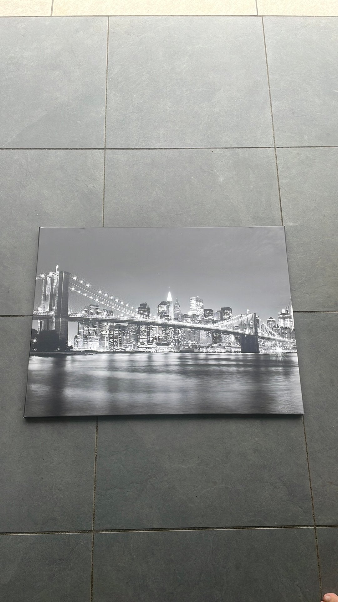 Canvas met skyline van New York, 80x60 en 2cm dik, Huis en Inrichting, Woonaccessoires | Schilderijen, Tekeningen en Foto's, Ophalen