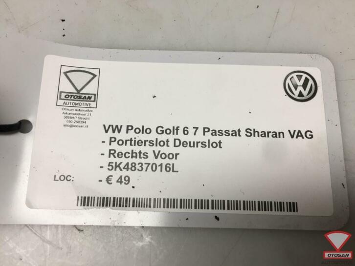 vw polo golf portierslot deurslot rechts voor 5k4837016l, Gebruikt, Volkswagen, Volkswagen AG, Vw@volkswagen.de