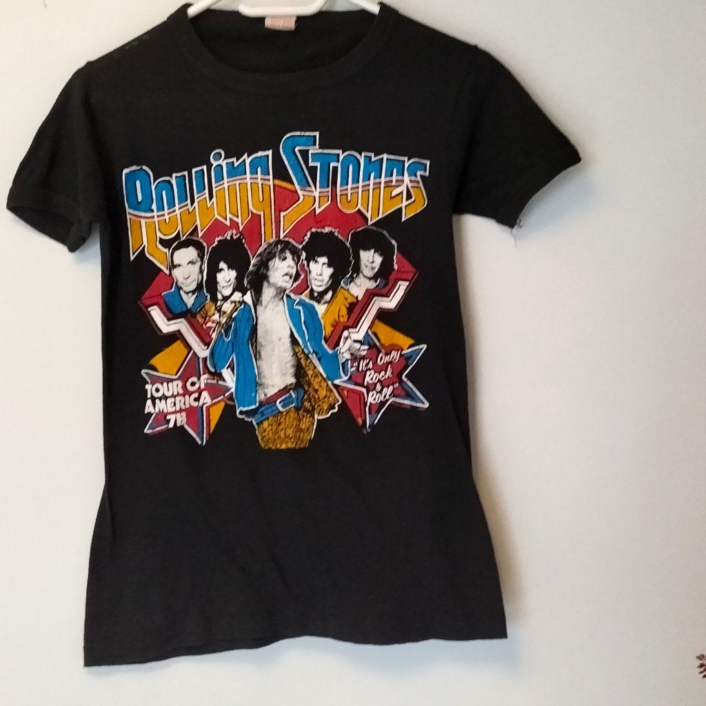 ROLLING STONES - VINTAGE T SHIRT - TOUR OF AMERICA 78, Ophalen of Verzenden, Gebruikt, Kleding
