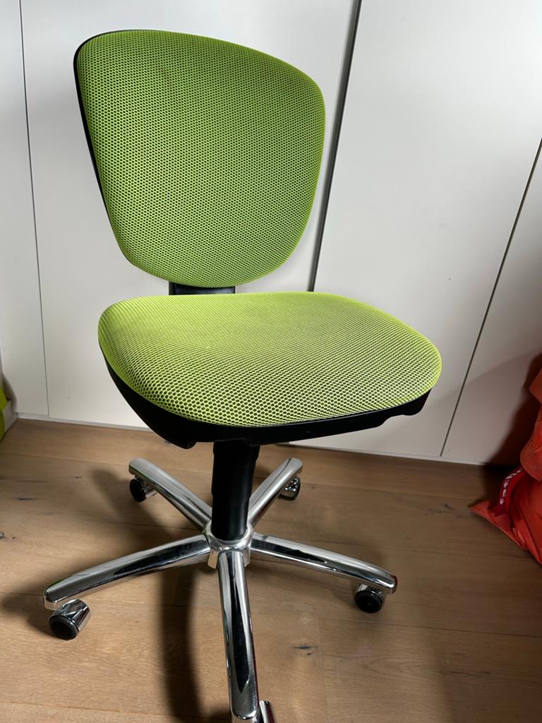 Kinderbureaustoel met wielen groen, Ophalen of Verzenden, Gebruikt, Groen, Bureaustoel
