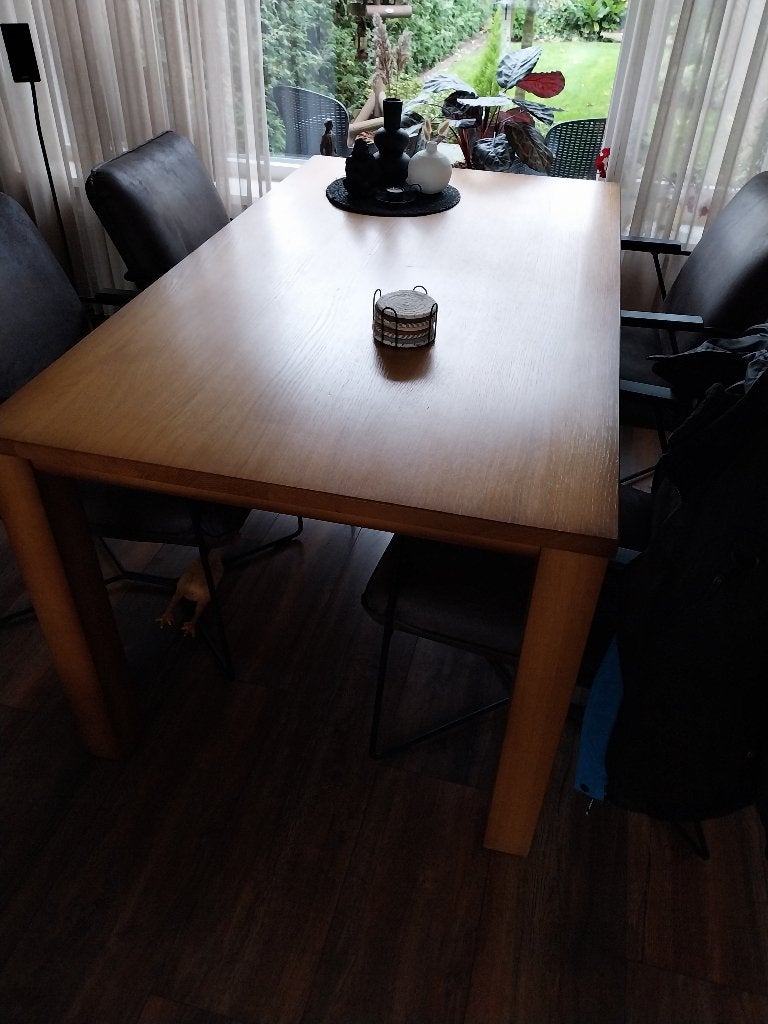 Eettafel, Huis en Inrichting, Tafels | Eettafels, Ophalen, Eikenhout, 50 tot 100 cm, Zo goed als nieuw