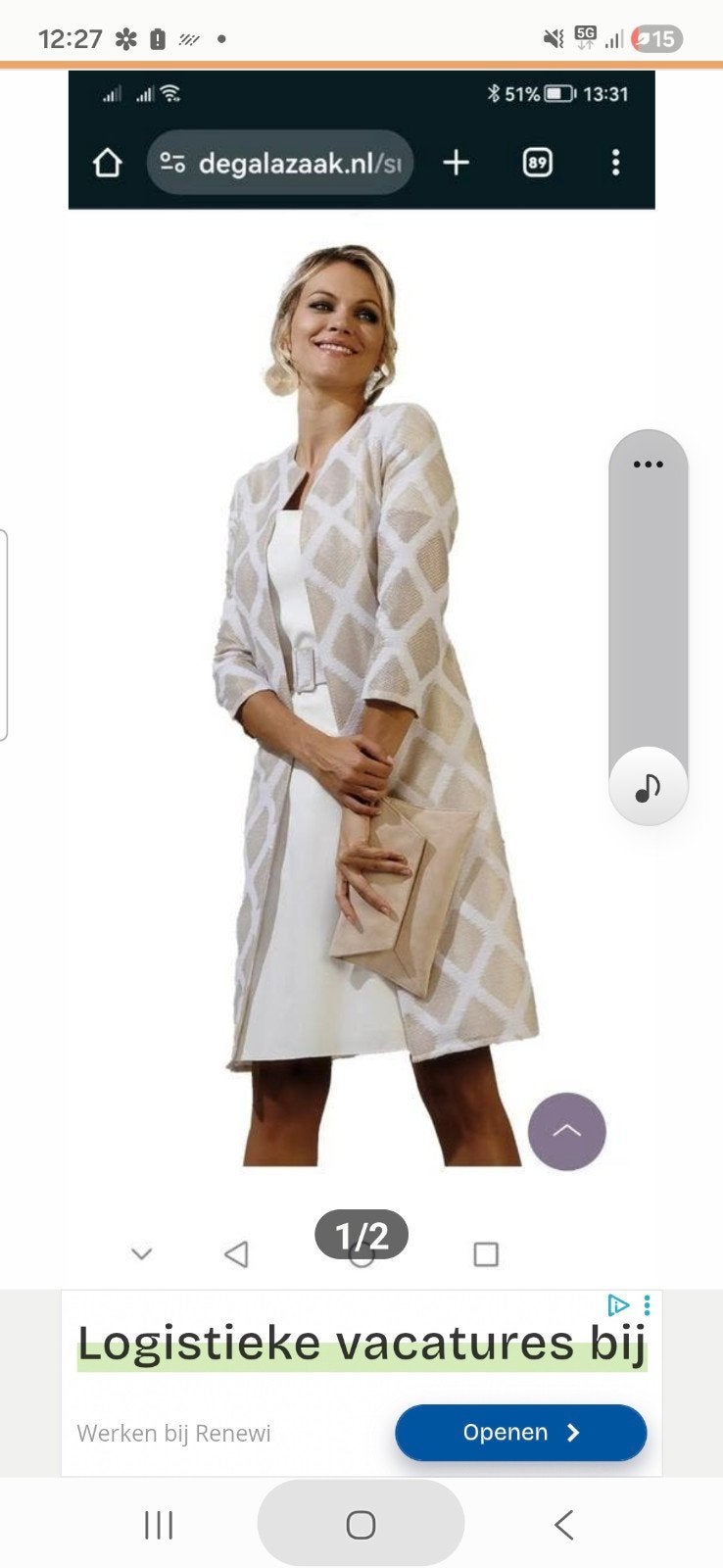 Linea Raffaelli moeder van de bruidjurk/galajurk met jasje, Kleding | Dames, Wit, Maat 42/44 (L), Ophalen of Verzenden, Zo goed als nieuw