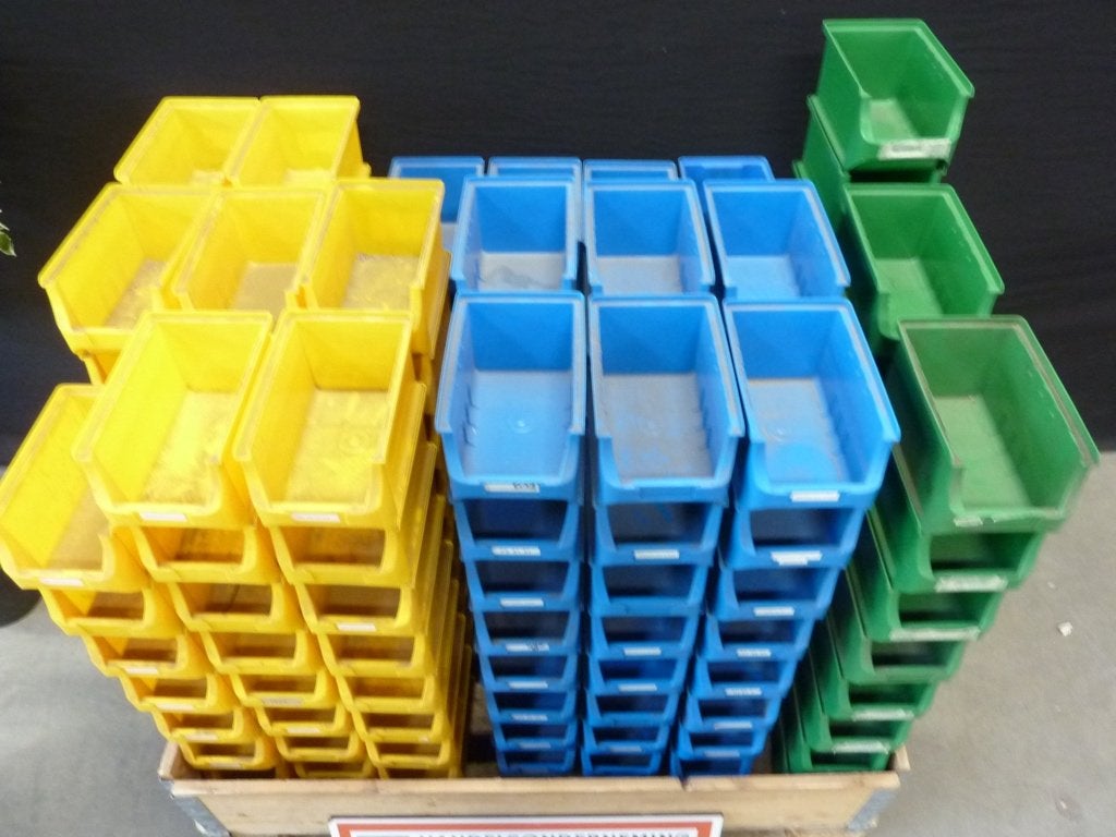 Gebruikte stapelbakjes / magazijnbakjes Box 3, 150x235x125mm, Doe-het-zelf en Verbouw, Ophalen, Gebruikt, Handelsonderneming Hendriksen
