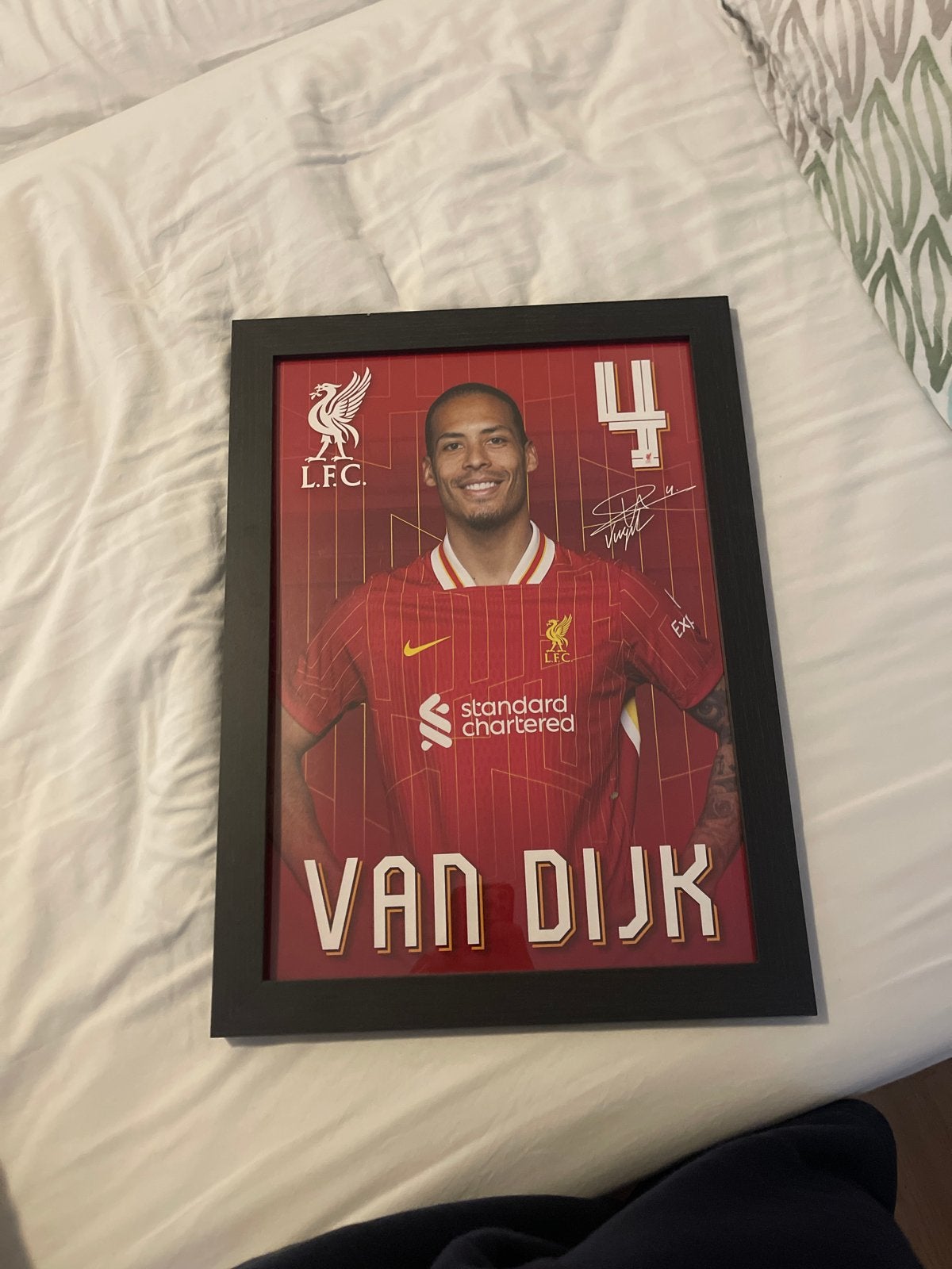 Ingelijste Virgil van Dijk Liverpool FC Poster, Ophalen of Verzenden, Zo goed als nieuw, Foto of Poster
