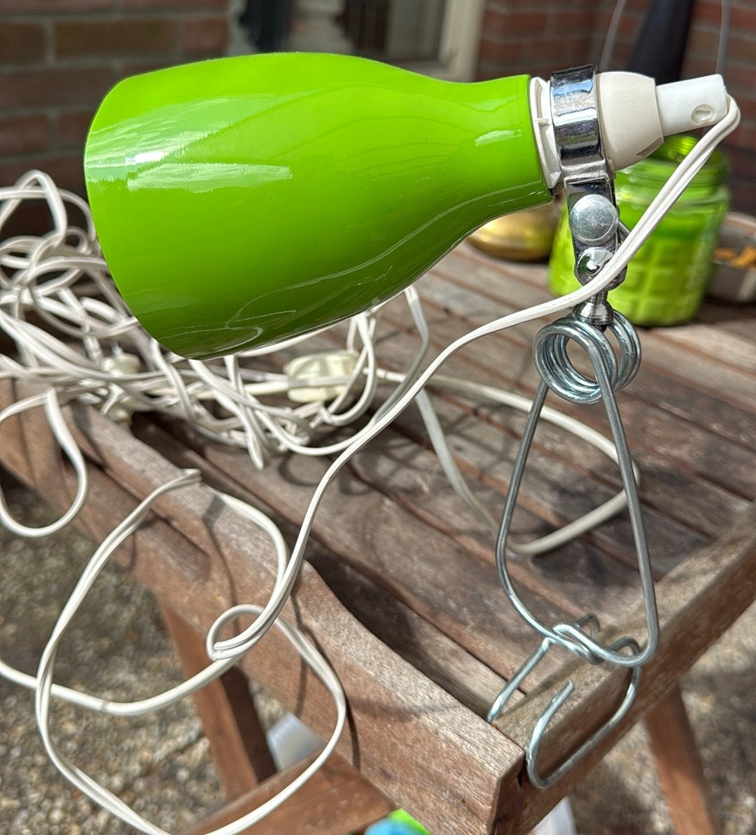 Retro klem lamp groen, Verzamelen, Ophalen of Verzenden
