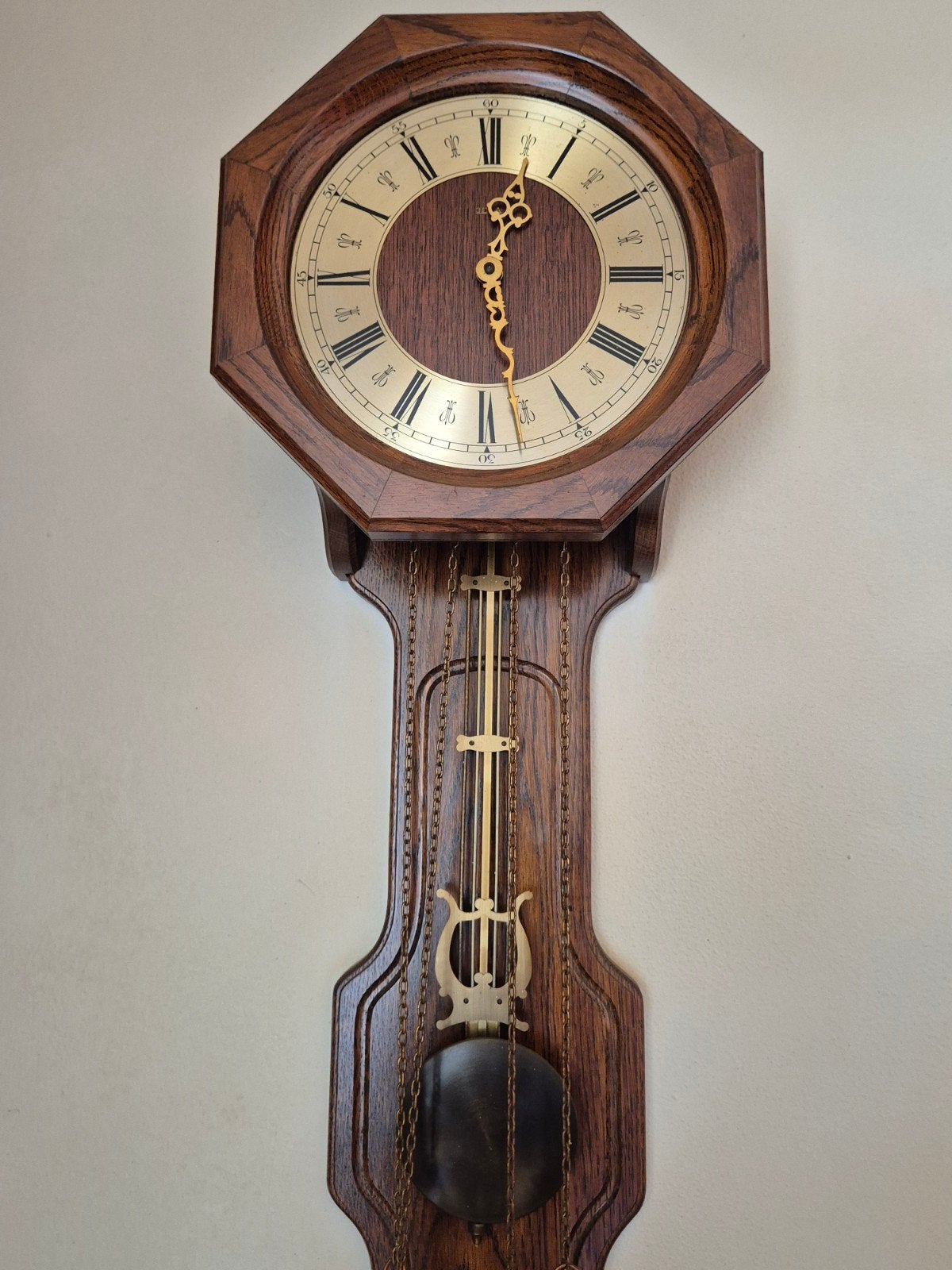 Antieke Jeka wandklok met slinger en gewichten, Antiek en Kunst, Ophalen of Verzenden