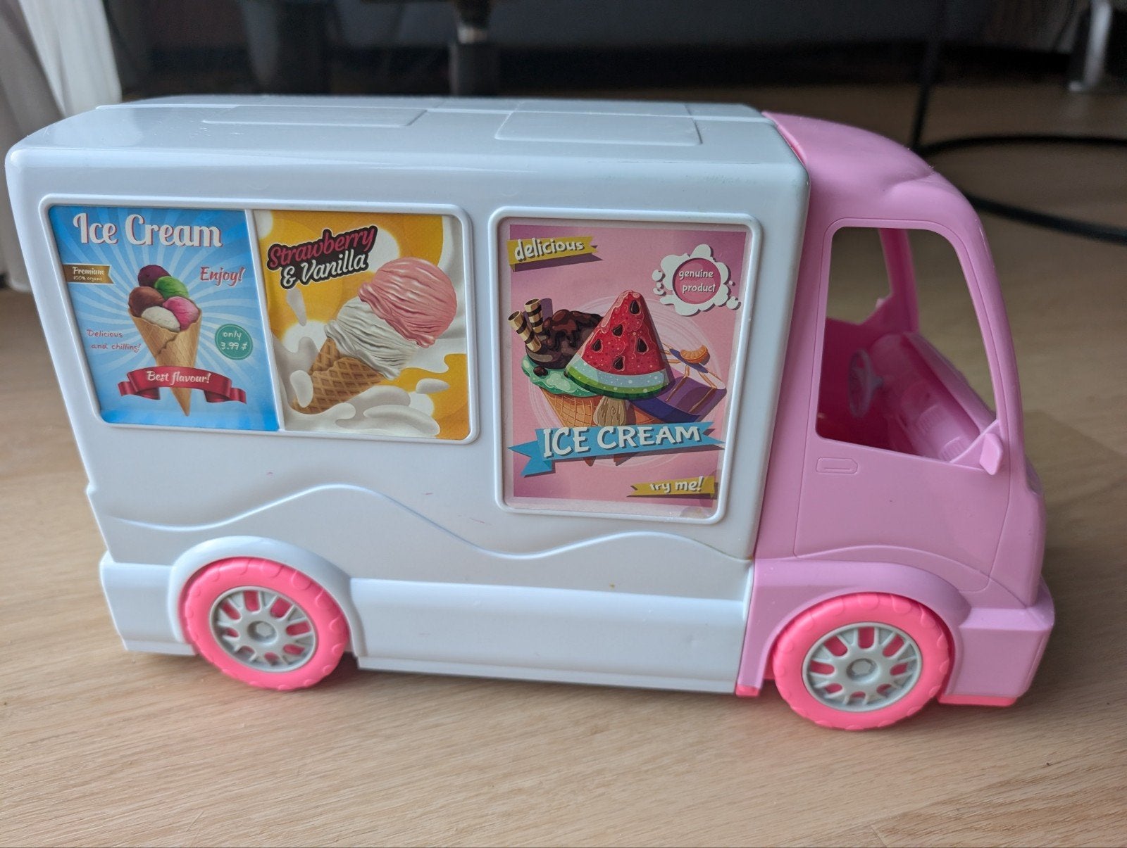 Roze ijscowagen speelset roze camper auto ijsjes, Ophalen of Verzenden