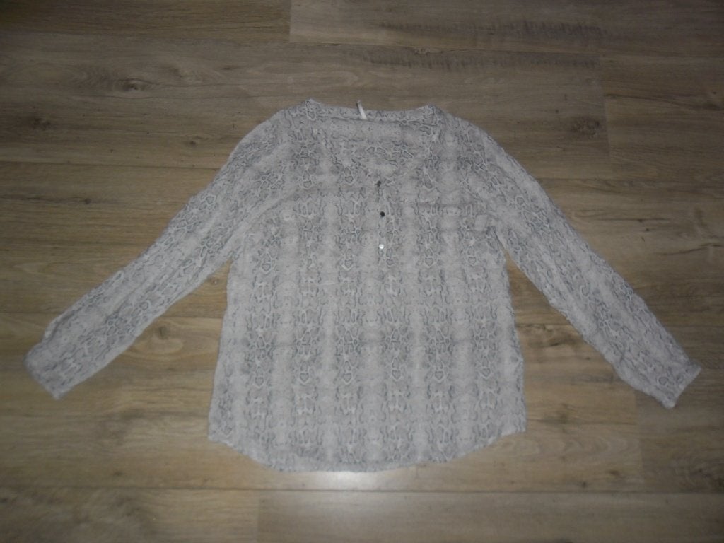 Soyaconcept Grijs/Beige Blouse Met Slangenprint Maat L, Maat 38/40 (M), Soyaconcept, Beige, Nieuw