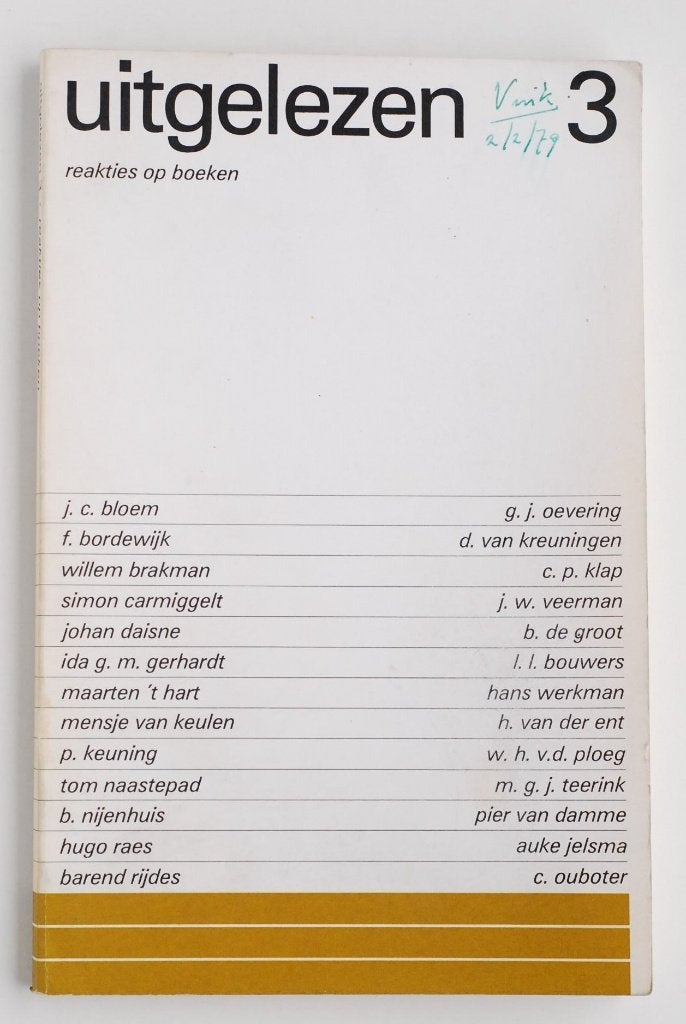 Uitgelezen 3 - Reacties op boeken jaren 70, Verzenden, Diverse auteurs, Zo goed als nieuw, Nederland