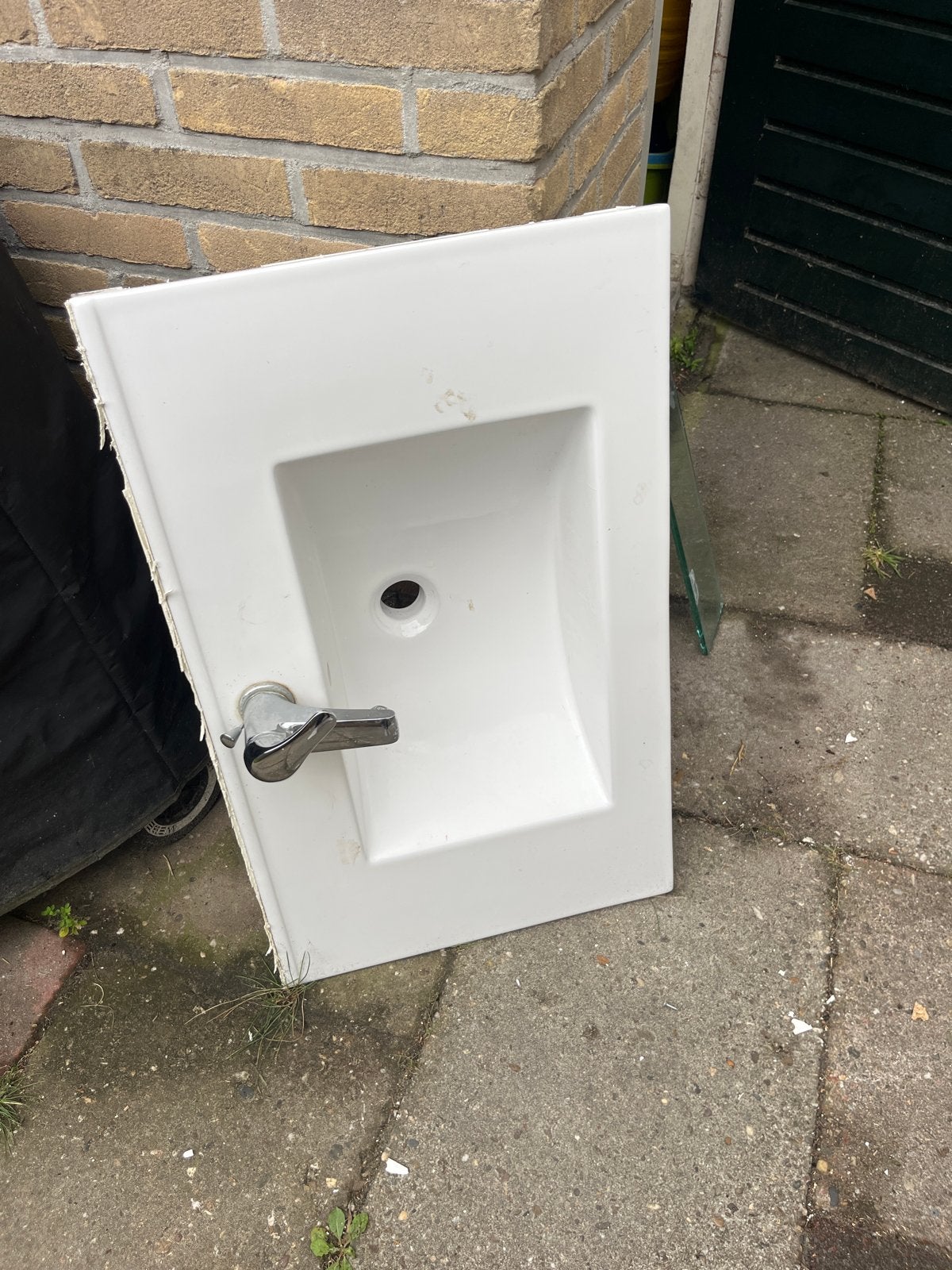 Gebruikte wastafel met kraan, Doe-het-zelf en Verbouw, Sanitair, Ophalen, Gebruikt, Wastafel