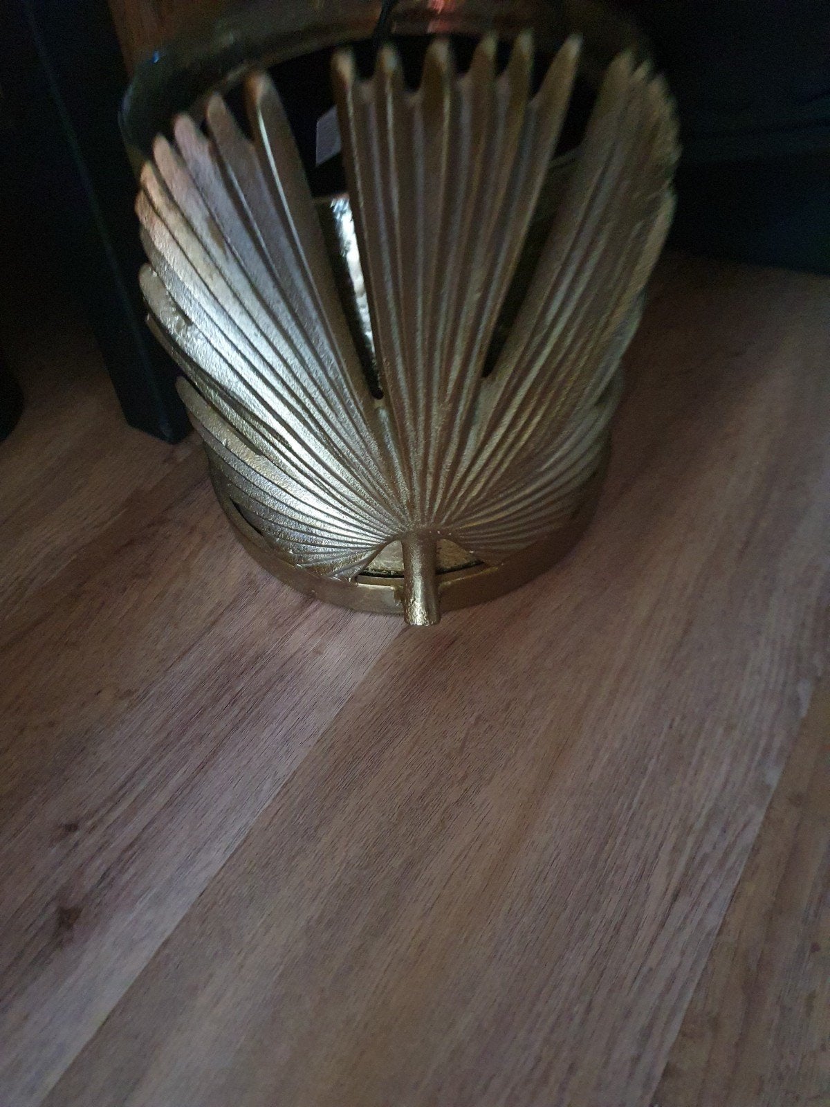 Gouden decoratieve palmblad houder, Ophalen, Zo goed als nieuw, Goud, Metaal