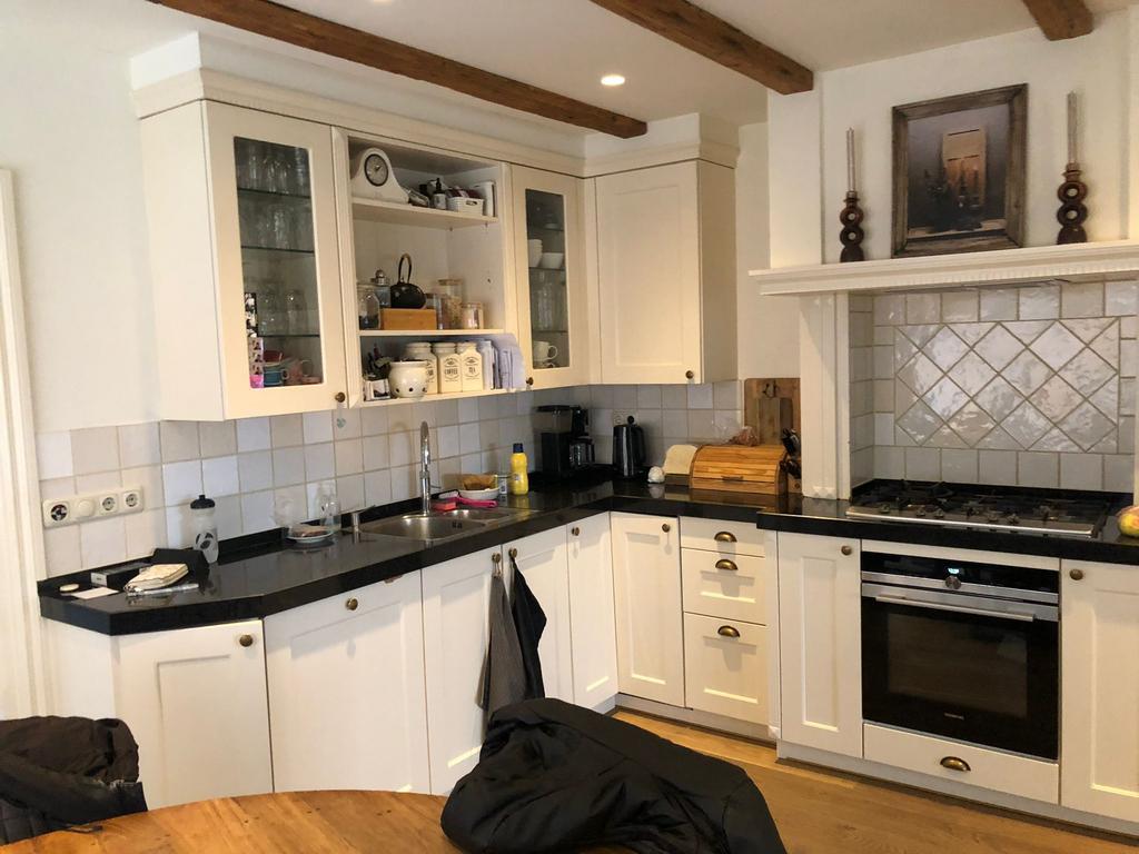 Zwart keukenblad, Huis en Inrichting, Keuken | Keukenelementen, Ophalen, Gebruikt, Zwart, Minder dan 100 cm