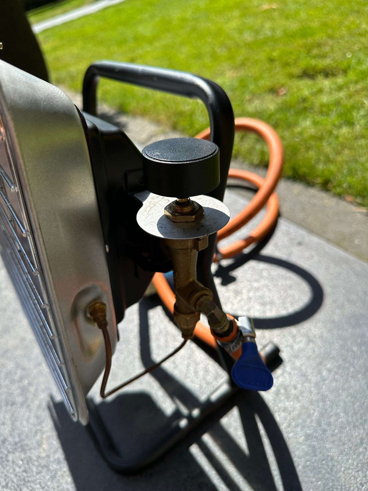 Terrasverwarmer op gas - Draagbare gaskachel, Caravans en Kamperen, Kampeeraccessoires, Ophalen, Gebruikt